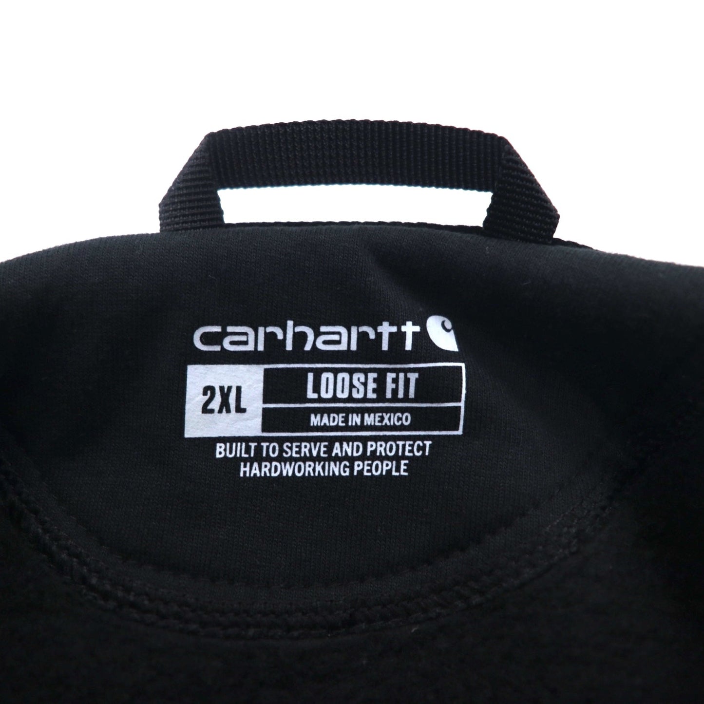 Carhartt ルーズフィット プルオーバーパーカー 2XL ブラック 裏起毛 ミッドウェイト フード スウェットシャツ K121 BLK メキシコ製