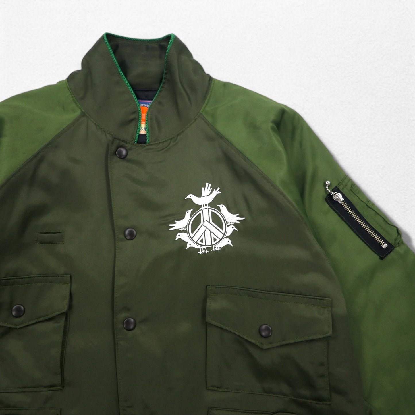 blackmeans 諸行無常 スーベニアジャケット スカジャン L カーキ レーヨン 中綿 PANTA RHEI 日本製