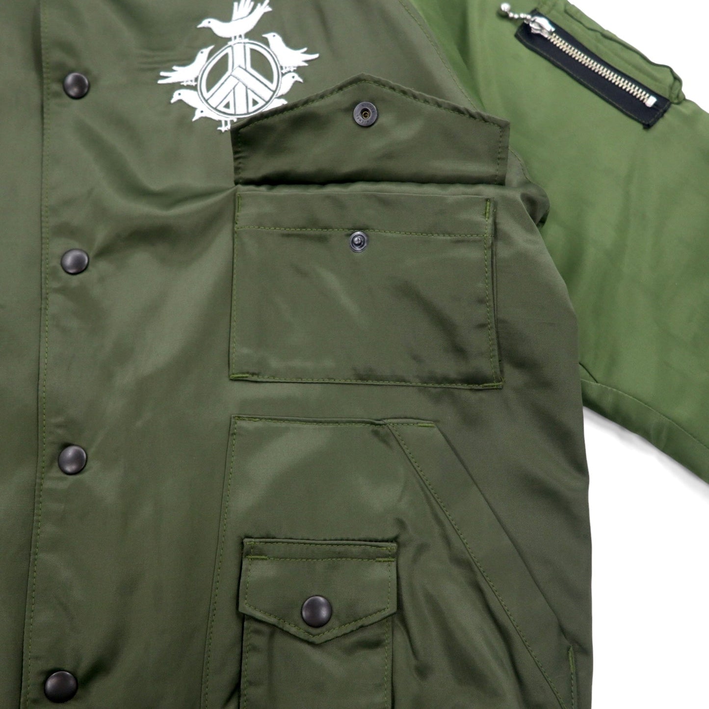 blackmeans 諸行無常 スーベニアジャケット スカジャン L カーキ レーヨン 中綿 PANTA RHEI 日本製