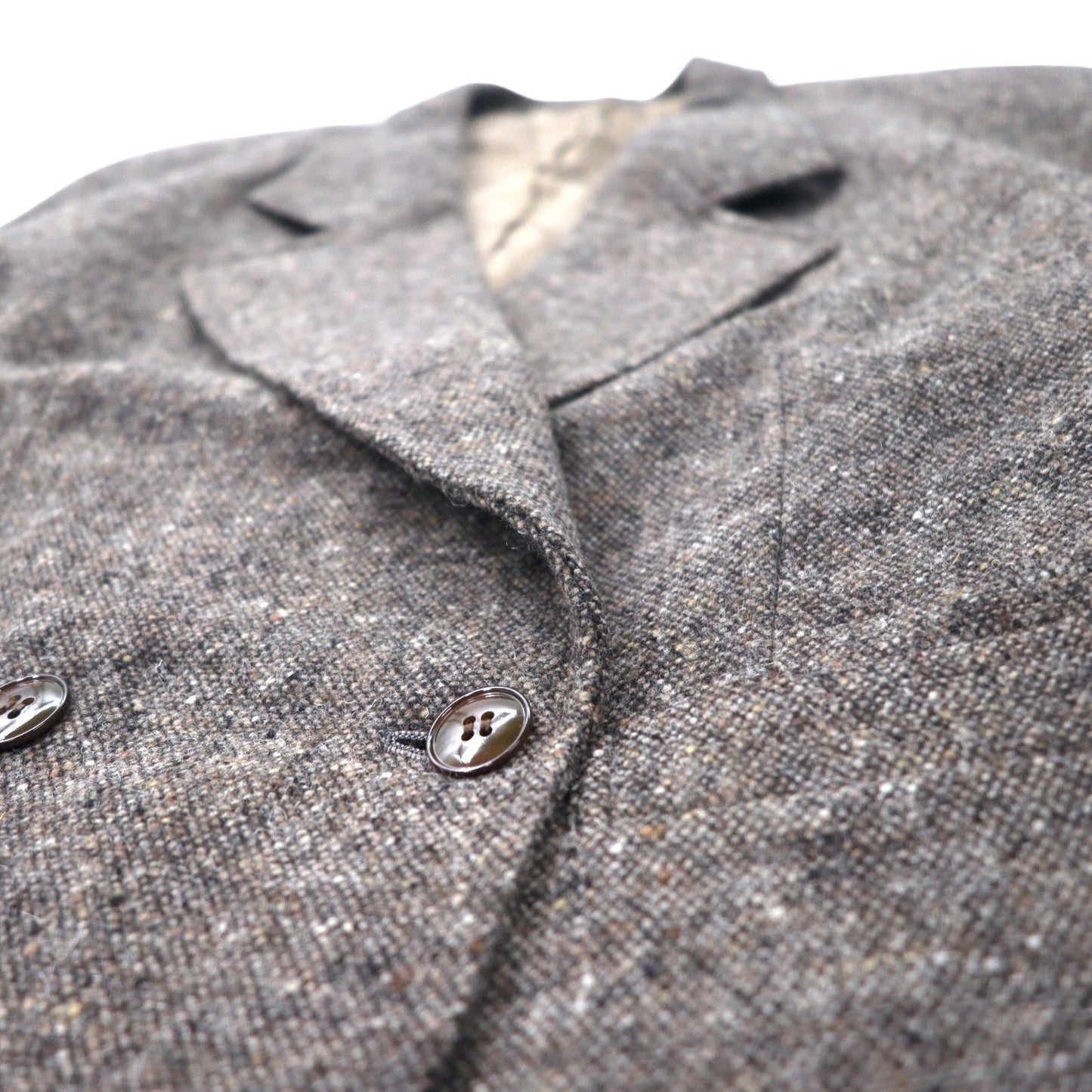 KENZO ダブル ツイード テーラードジャケット M ブラウン ウール オールド 日本製