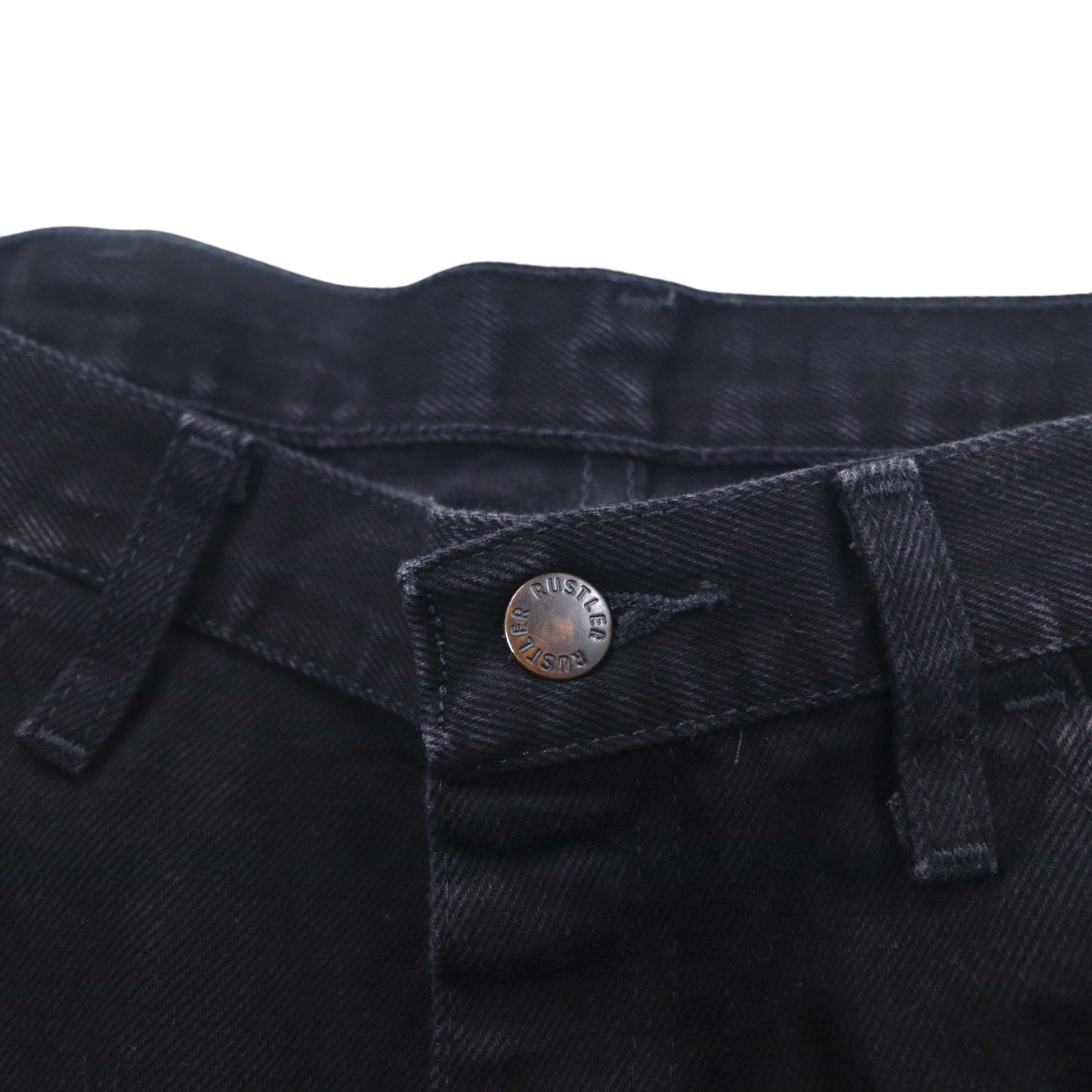 RUSTLER ( Wrangler ) 00年代 デニムパンツ L ブラック ジッパーフライ 1087619CB ニカラグア製