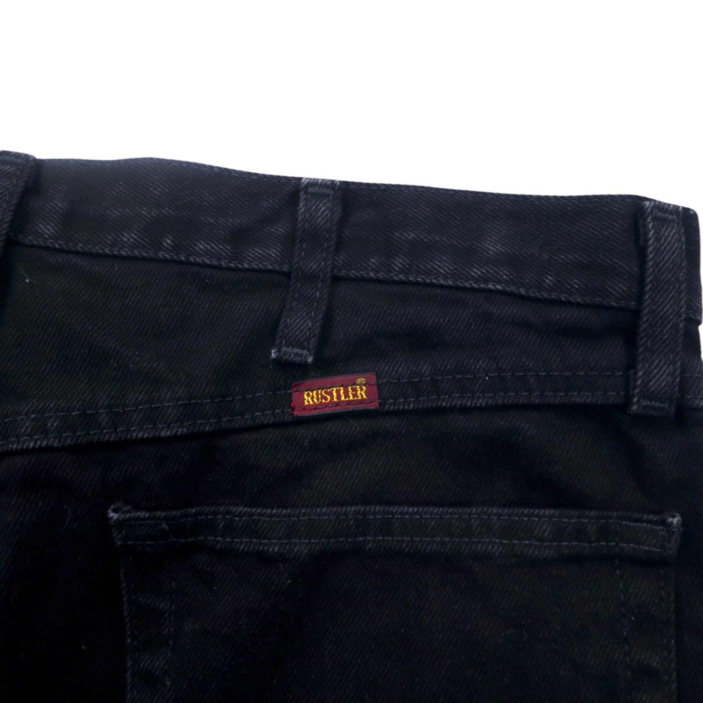 RUSTLER ( Wrangler ) 00年代 デニムパンツ L ブラック ジッパーフライ 1087619CB ニカラグア製