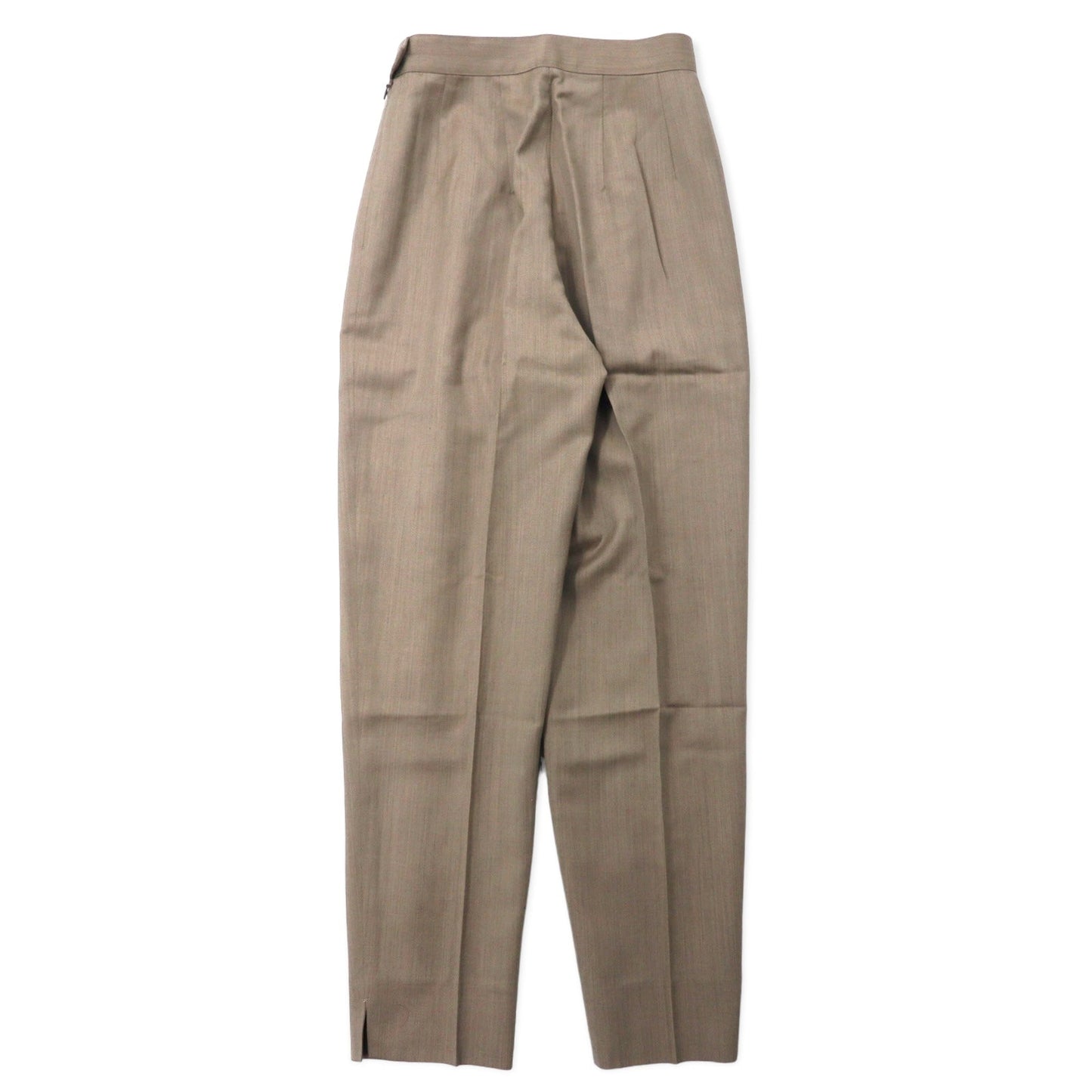 KENZO センタープレス ワイドテーパード スラックスパンツ 2 ベージュ ウール シルク混 オールド 日本製