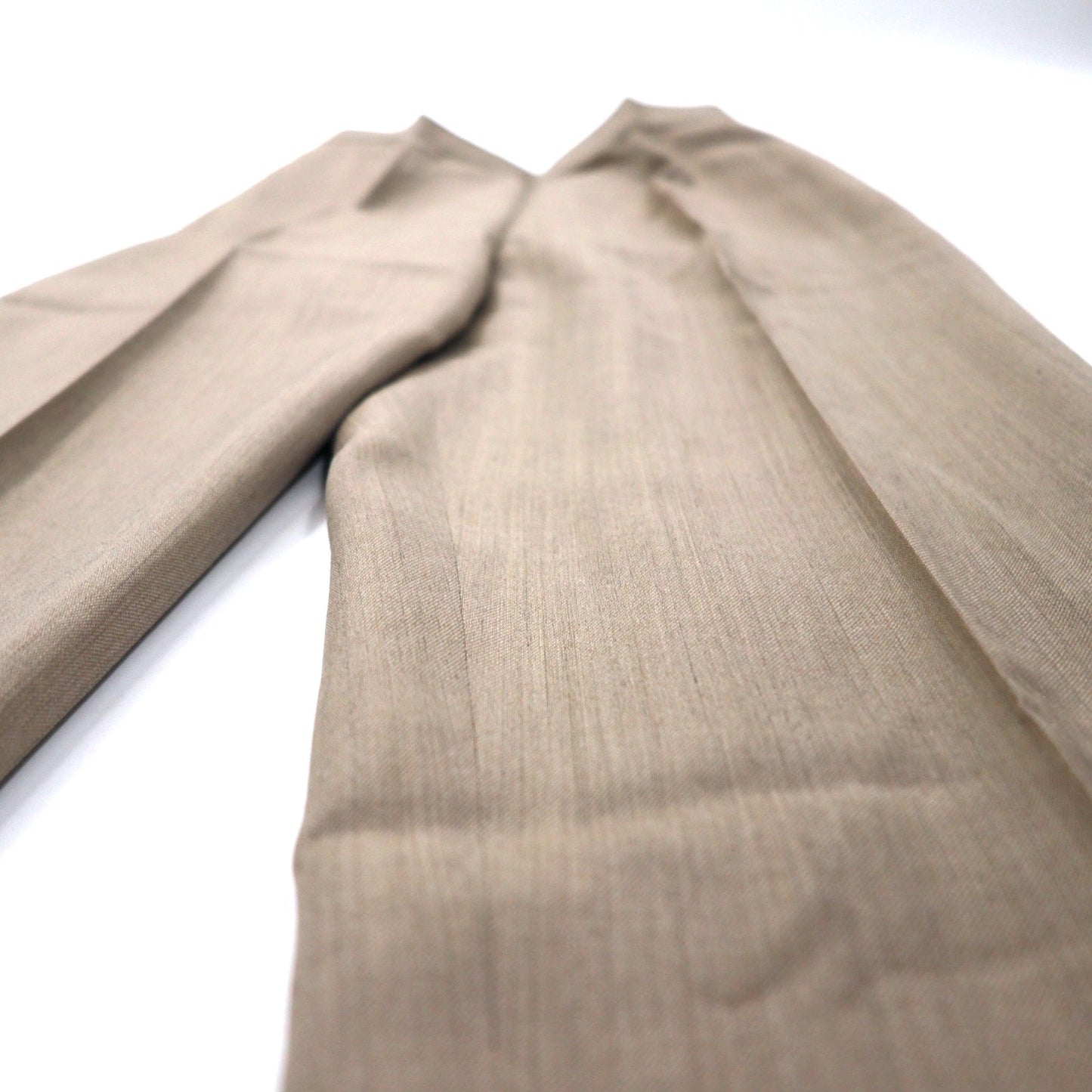 KENZO センタープレス ワイドテーパード スラックスパンツ 2 ベージュ ウール シルク混 オールド 日本製
