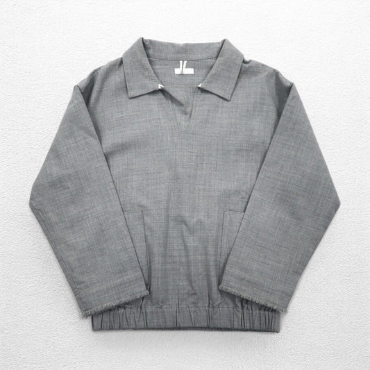 CLASS ウールストレッチ プルオーバー ジャケット M グレー ダブルポケット CBFA20UNIB