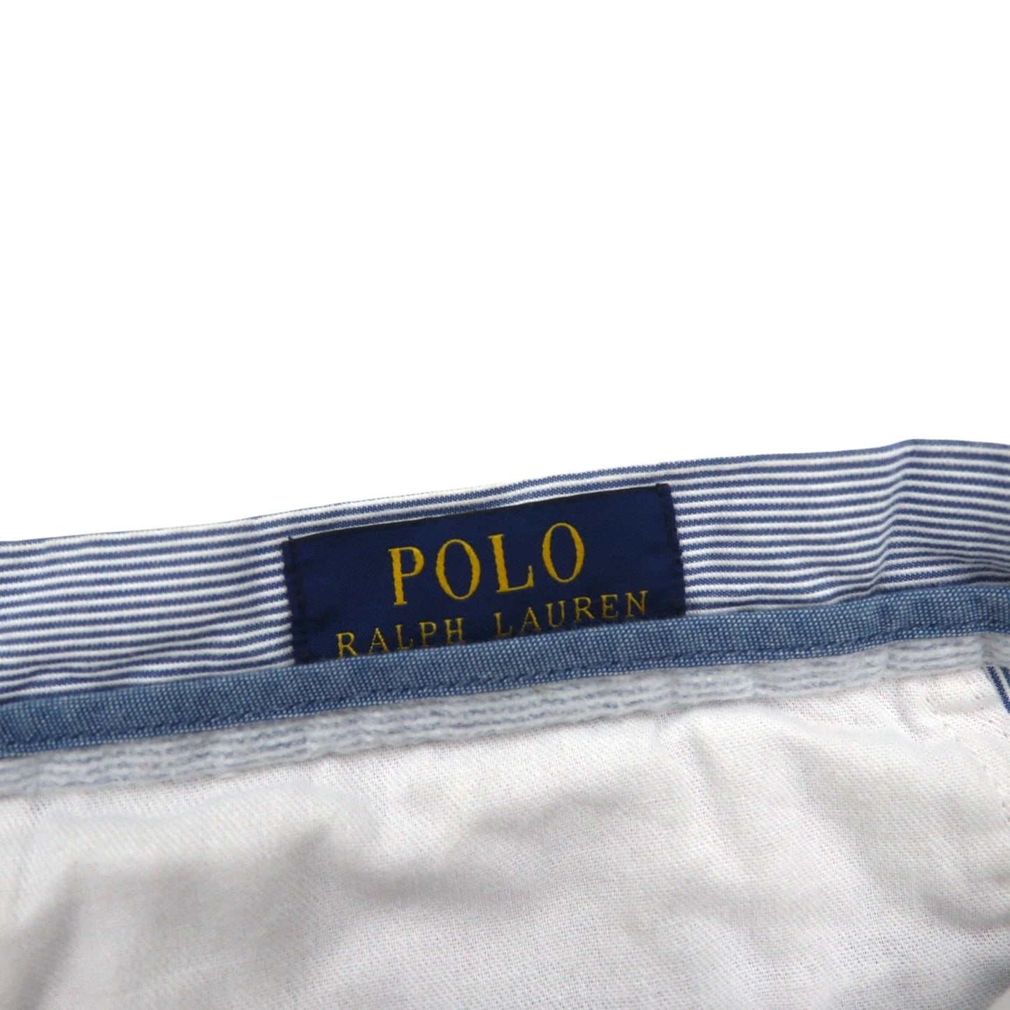 POLO RALPH LAUREN シアサッカー ショートパンツ ハーフパンツ L ストライプ ブルー ホワイト CLASSIC FIT 刺繍 オールオーバーポニー