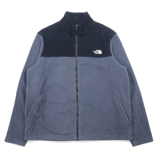 THE NORTH FACE バイカラー フリースジャケット XXL ブラック グレー ポリエステル ロゴ刺繍 NF0A7UJP