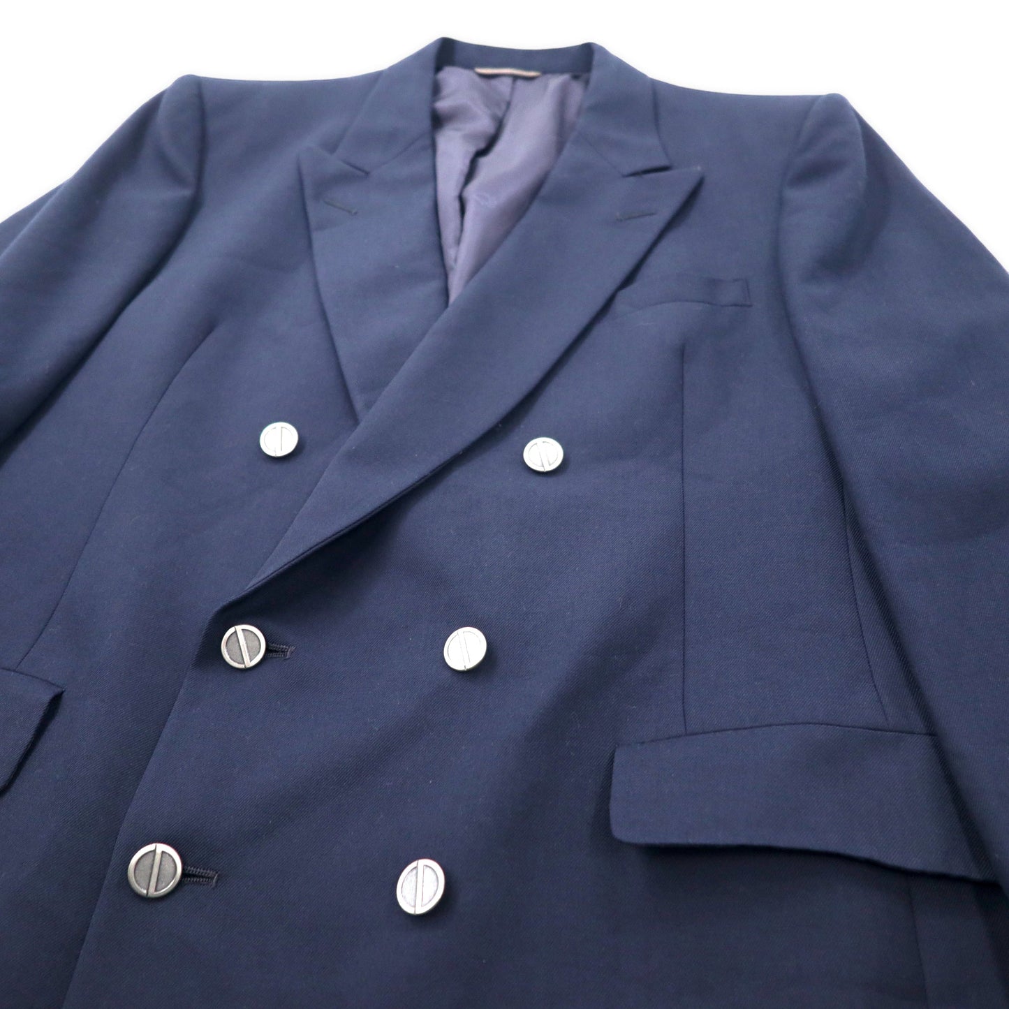 Christian Dior MONSIEUR USA製 ダブル テーラードジャケット L ネイビー ウール ギャバジン オールド