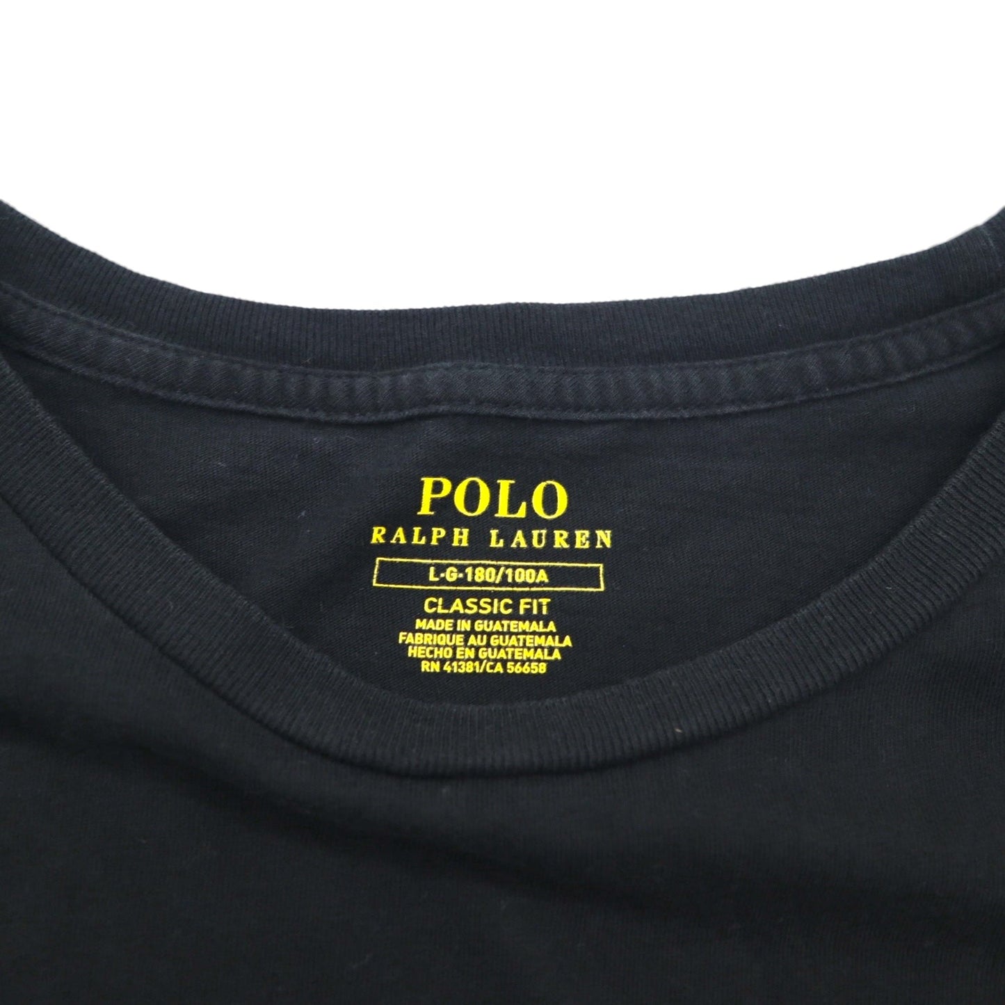 POLO RALPH LAUREN クラシックフィット プリント Tシャツ L ブラック コットン CLASSIC FIT