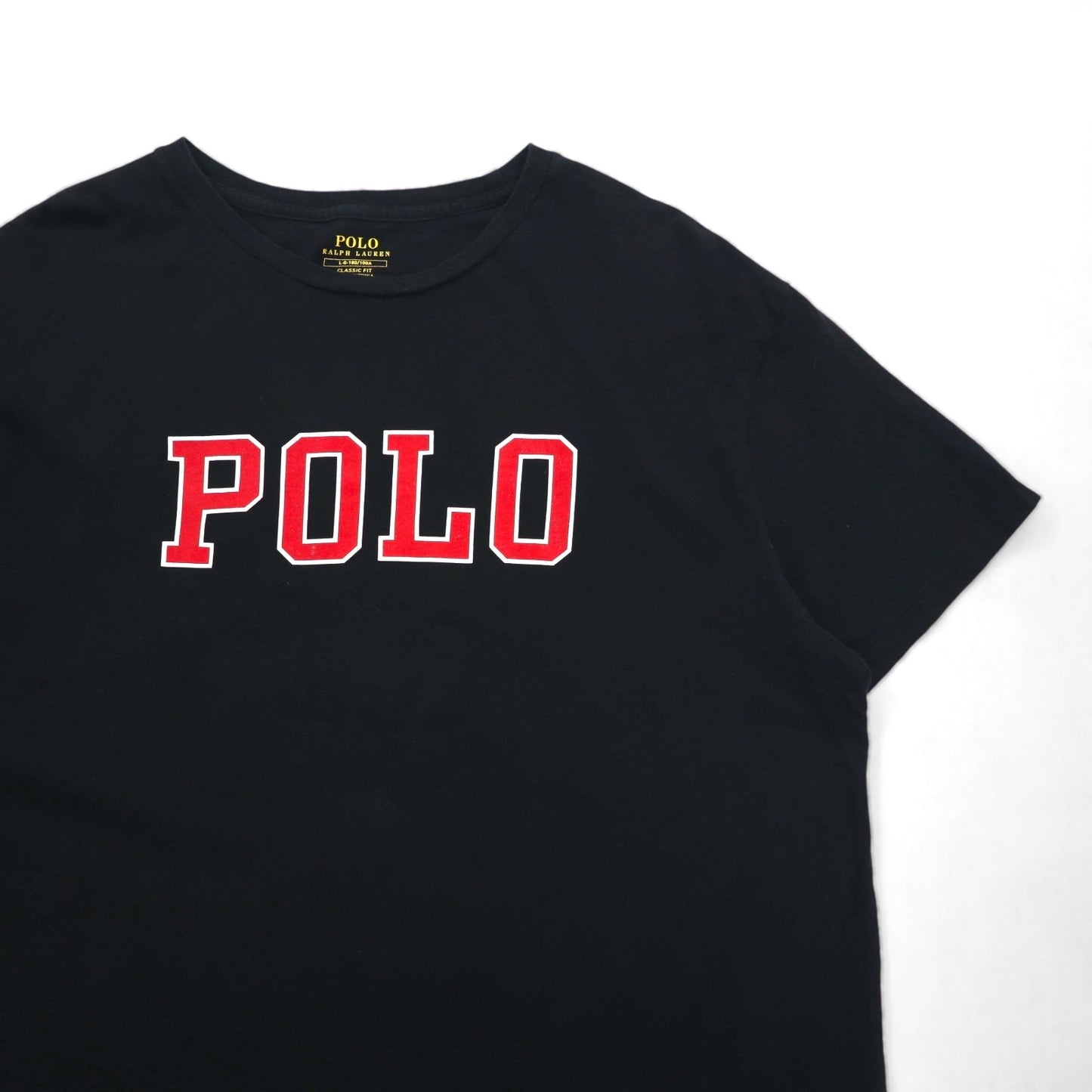 POLO RALPH LAUREN クラシックフィット プリント Tシャツ L ブラック コットン CLASSIC FIT
