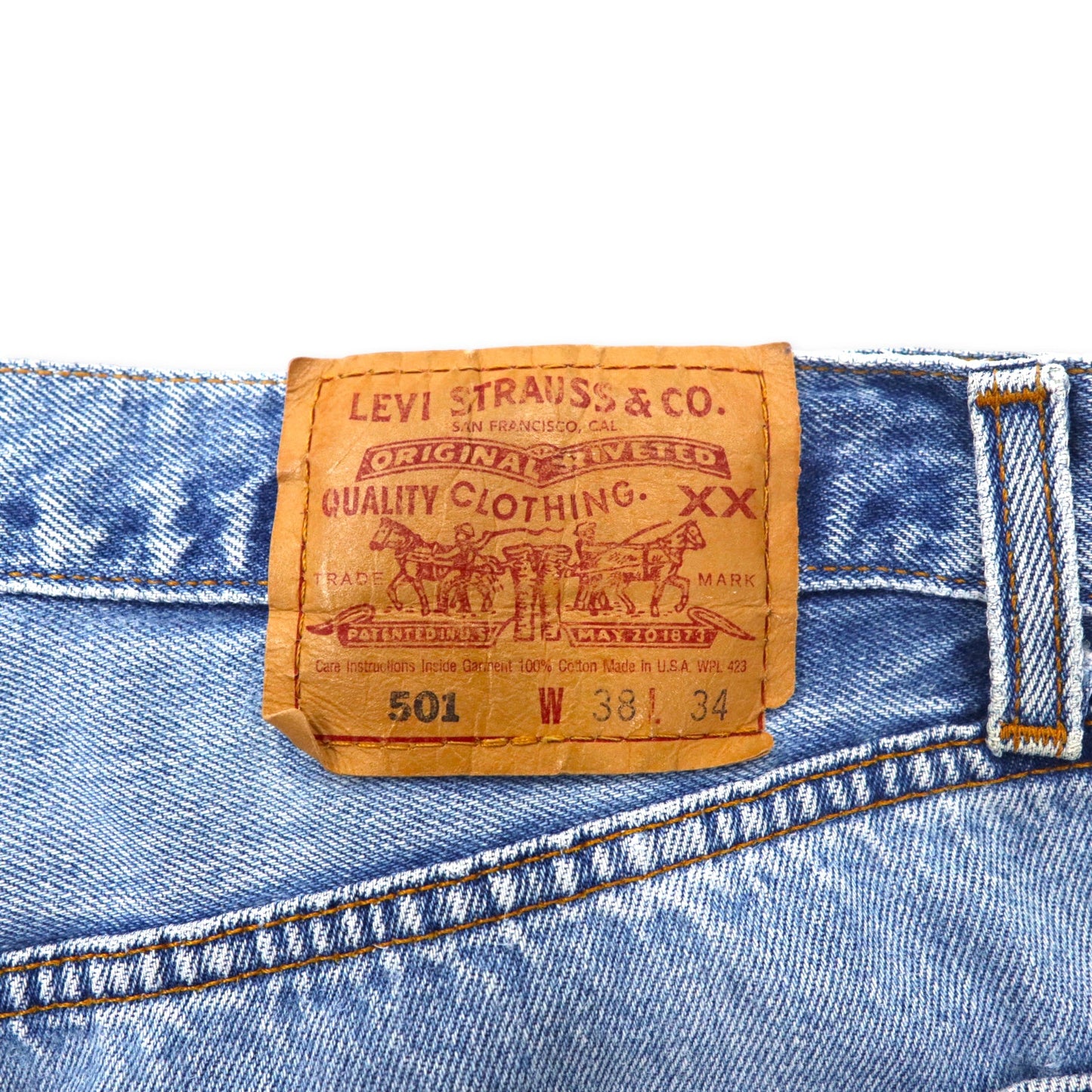 Levi's USA製 90年代 501 デニムパンツ 38 ブルー アイスウォッシュ 501-0193