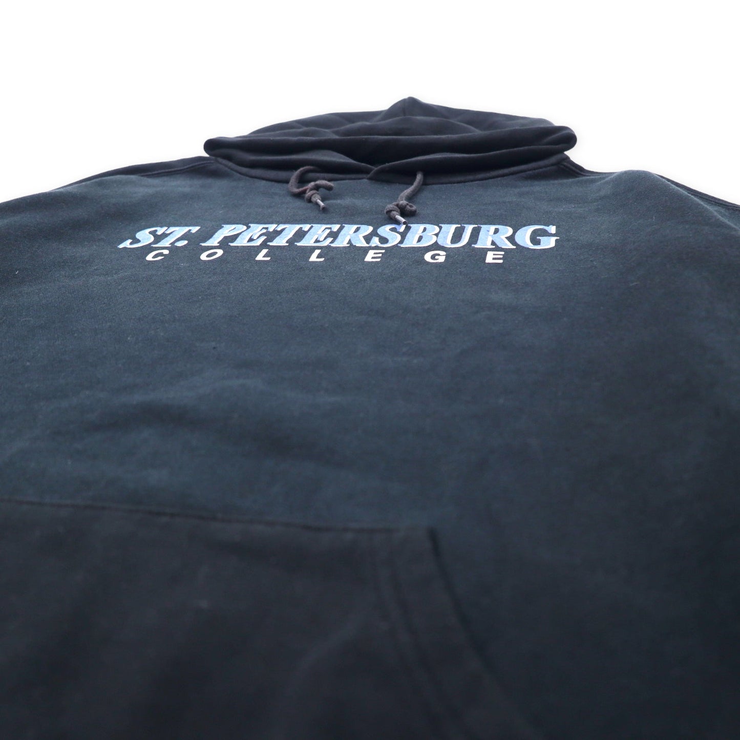 JAN SPORT カレッジプリント プルオーバーパーカー XXL ブラック コットン ST. PETERSBURG COLLEGE ビッグサイズ