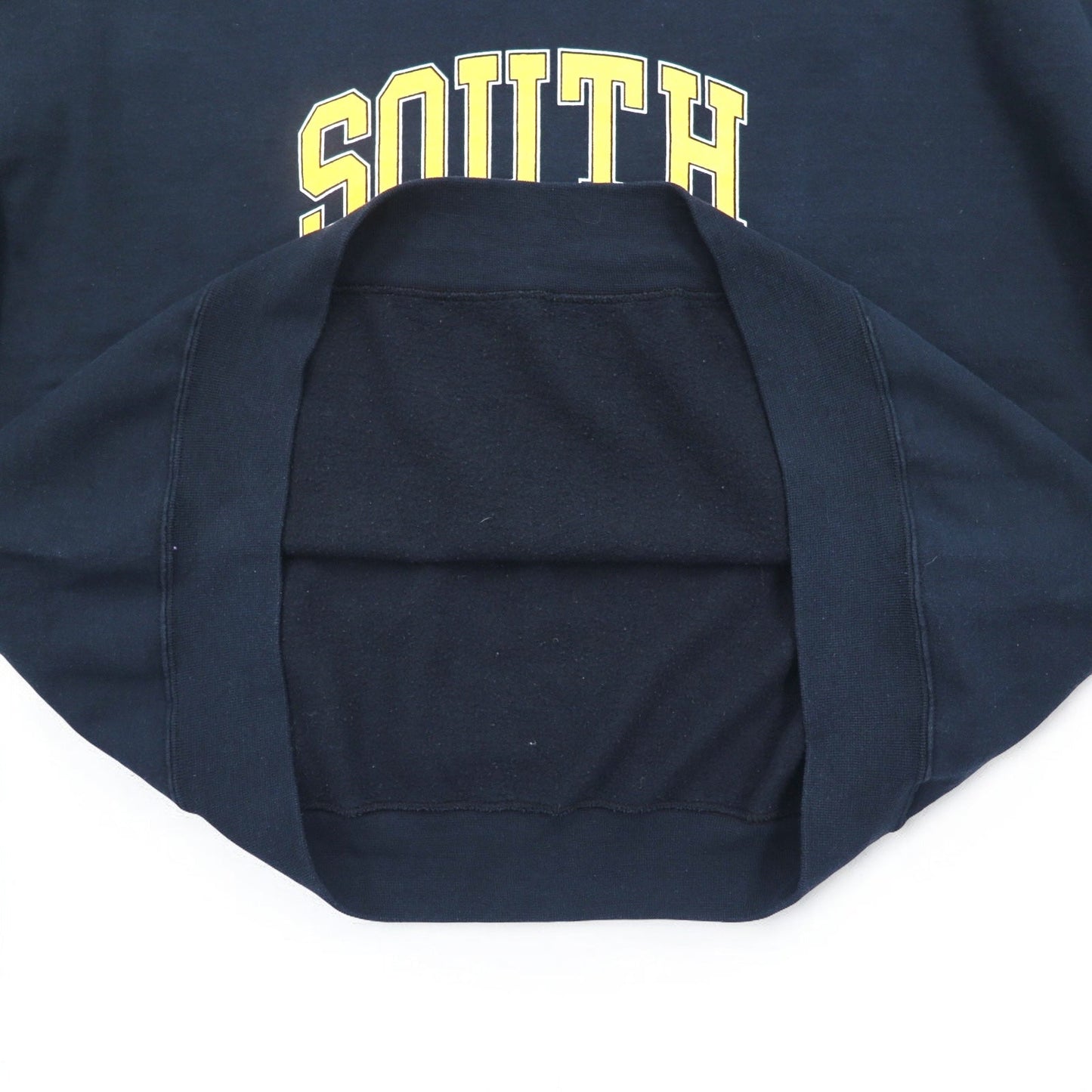 90年代 FRUIT OF THE LOOM カレッジプリント スウェット 3XL ネイビー SOUTH BOSTON アーチロゴ 前V メキシコ製
