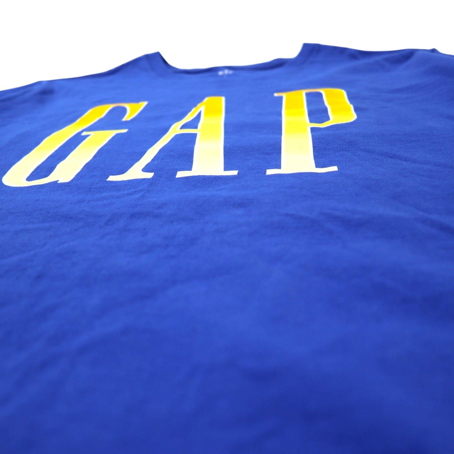 GAP ロゴプリント Tシャツ L ブルー コットン GRADIENT LOGO CRISP ROYAL BL TEE 579588-03