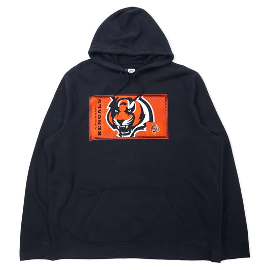 NFL TEAM APPAREL プルオーバーパーカー 2XL ブラック コットン 裏起毛 CINCINNATI BENGALS ビッグサイズ パキスタン製