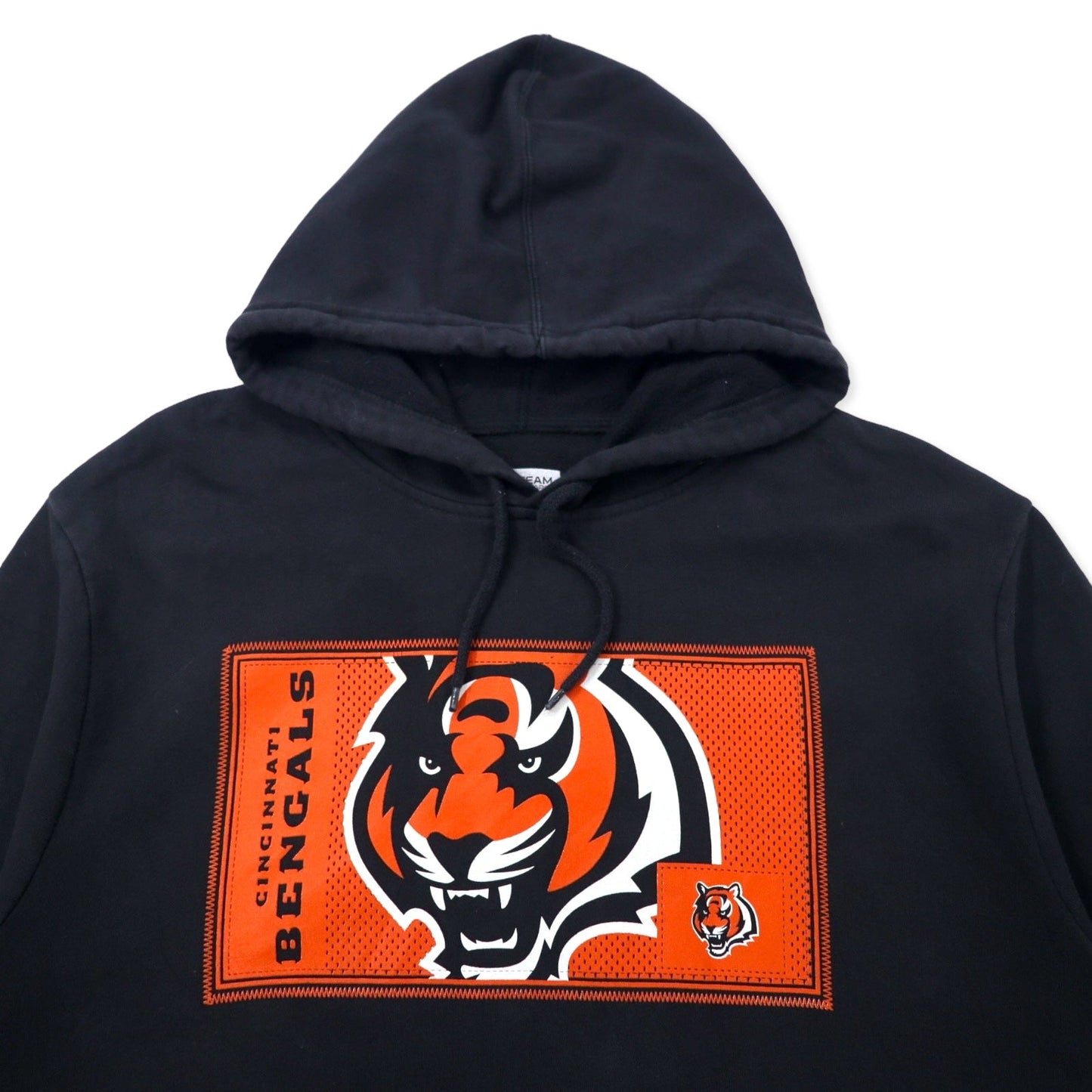 NFL TEAM APPAREL プルオーバーパーカー 2XL ブラック コットン 裏起毛 CINCINNATI BENGALS ビッグサイズ パキスタン製
