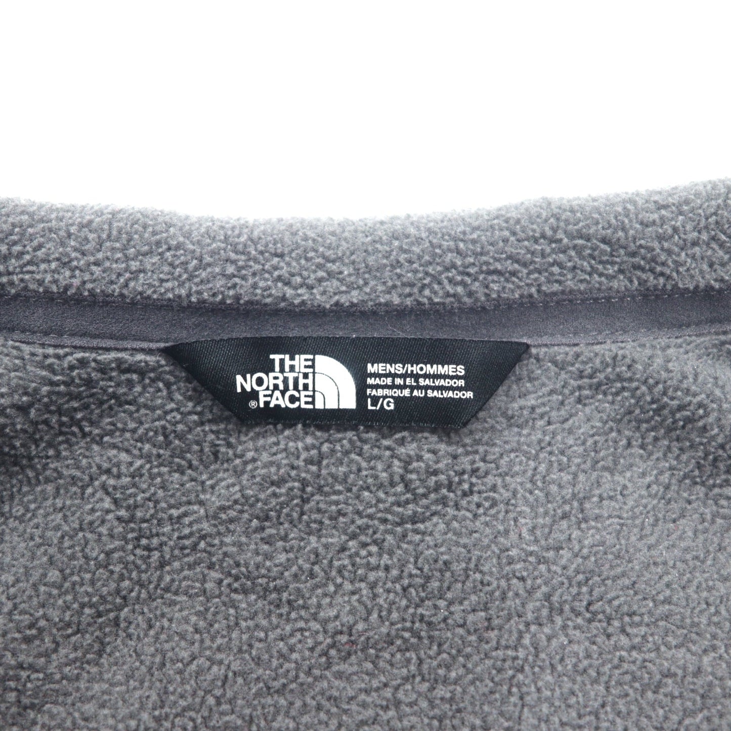THE NORTH FACE フリースジャケット L グレー ポリエステル ロゴ刺繍 ドローコード エルサルバドル製