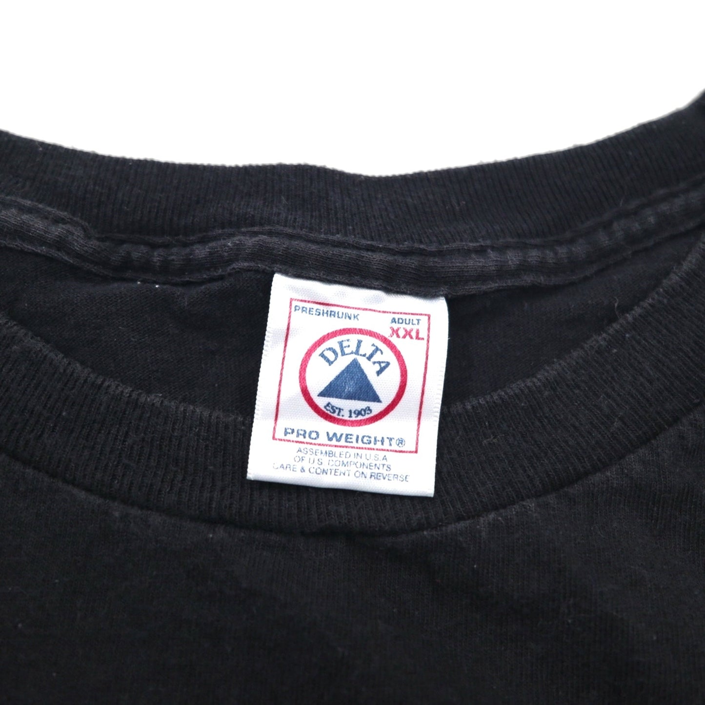 HARLEY DAVIDSON USA製 DELTA ボディ ファイヤーパターン Tシャツ 2XL ブラック ロゴプリント PRO WEIGHT