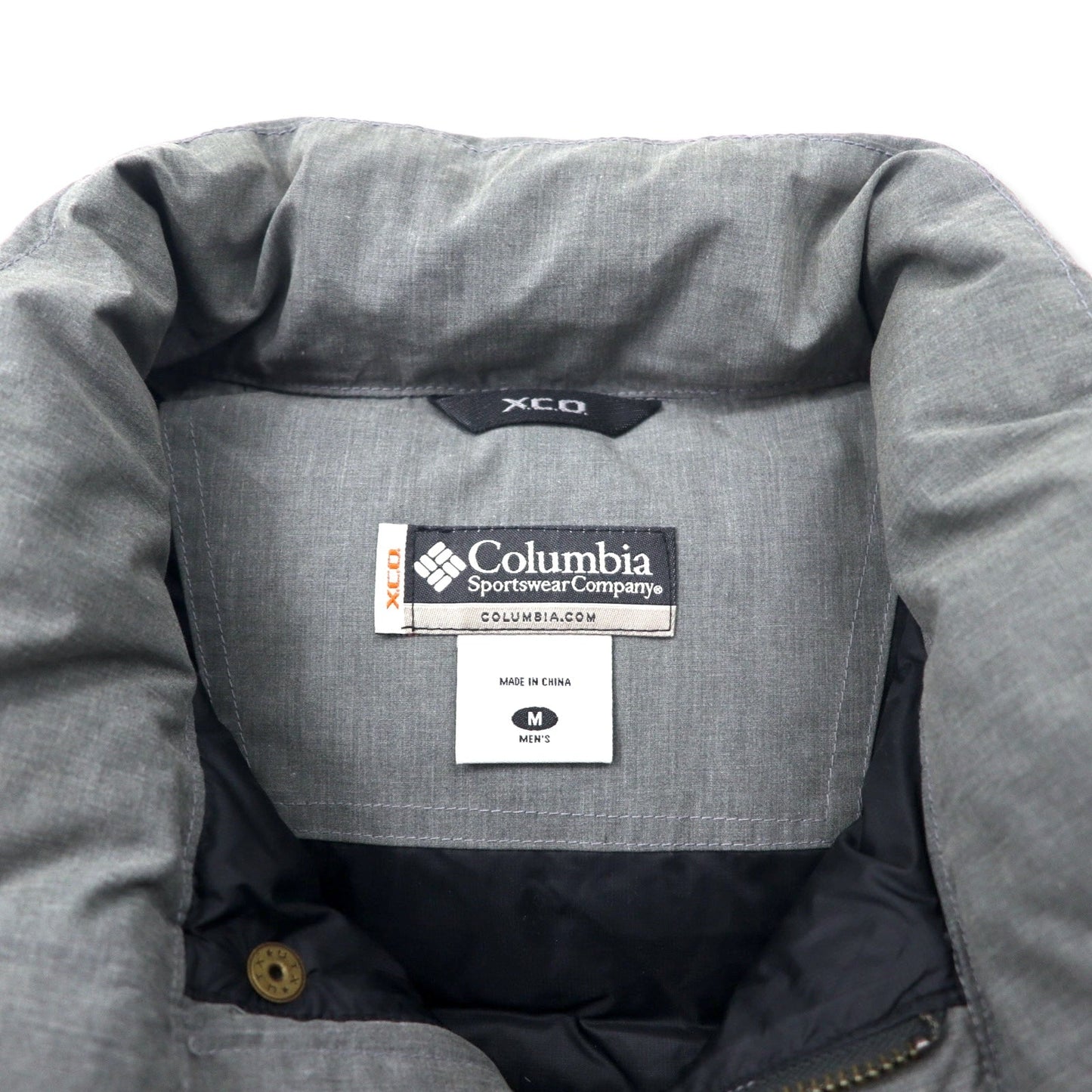 Columbia ディープキャニオンベスト ダウンベスト M グレー ポリエステル コットン ヘザーリッジクロス 耐久撥水 テフロン加工 PM1053