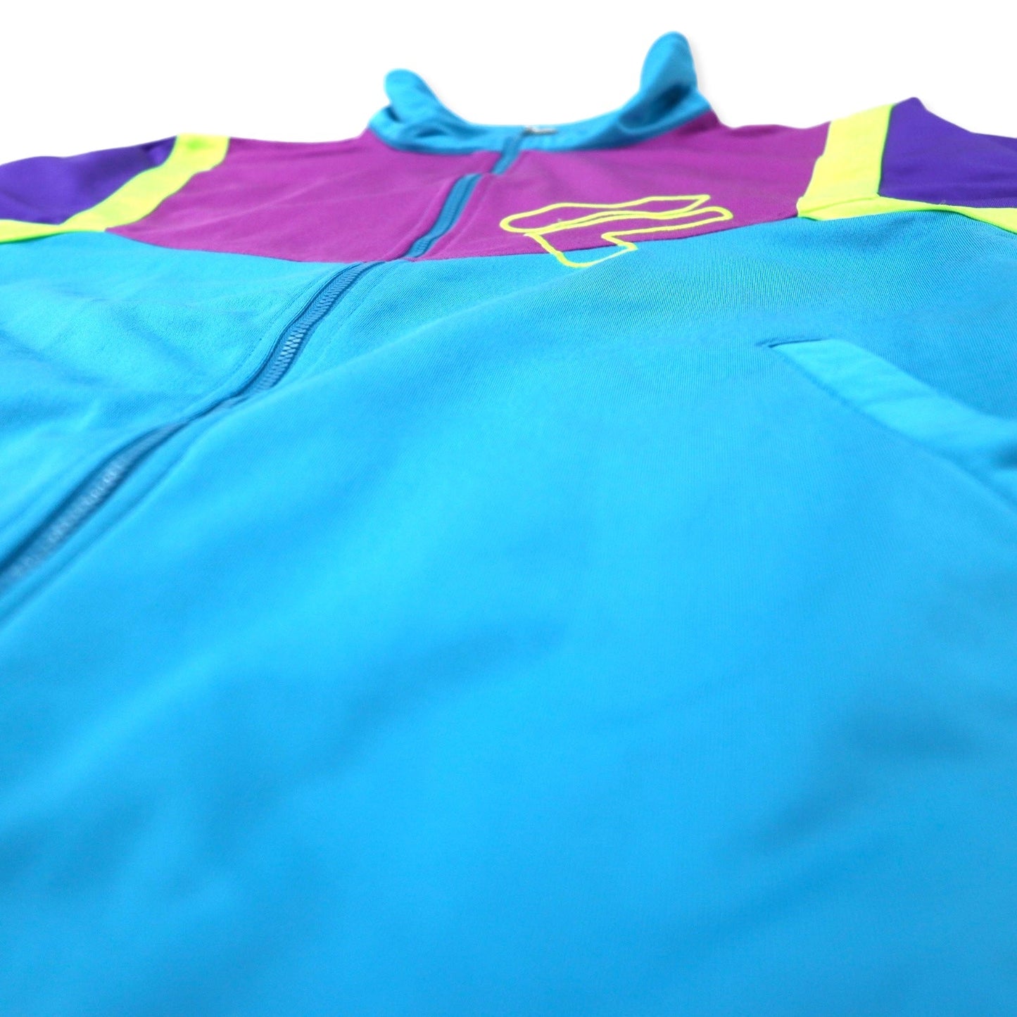 FILA 90年代 トラックジャケット ジャージ XL ブルー カラーブロック ポリエステル ロゴ刺繍