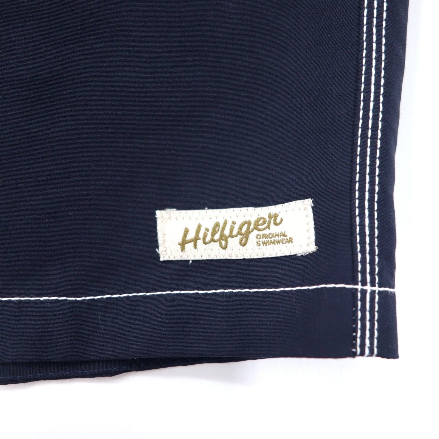 TOMMY HILFIGER バイカラー イージー ショートパンツ スイムショーツ M ベージュ ネイビー ポリエステル 水陸両用