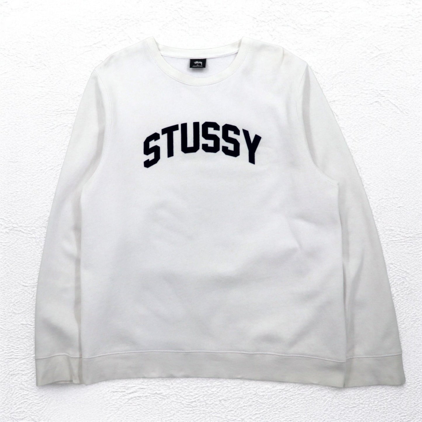 STUSSY USA製 アーチロゴ スウェット XL ホワイト コットン