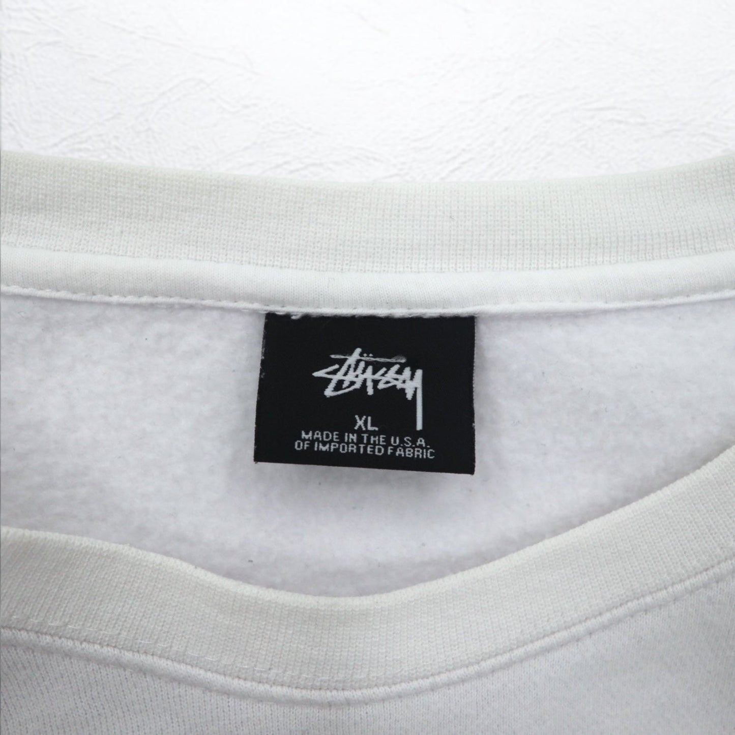 STUSSY USA製 アーチロゴ スウェット XL ホワイト コットン
