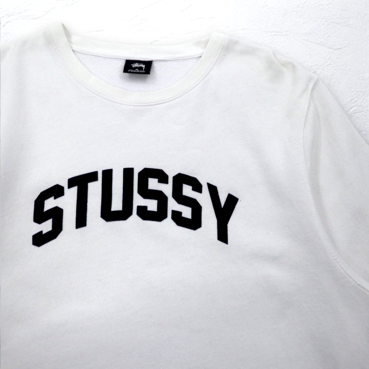 STUSSY USA製 アーチロゴ スウェット XL ホワイト コットン