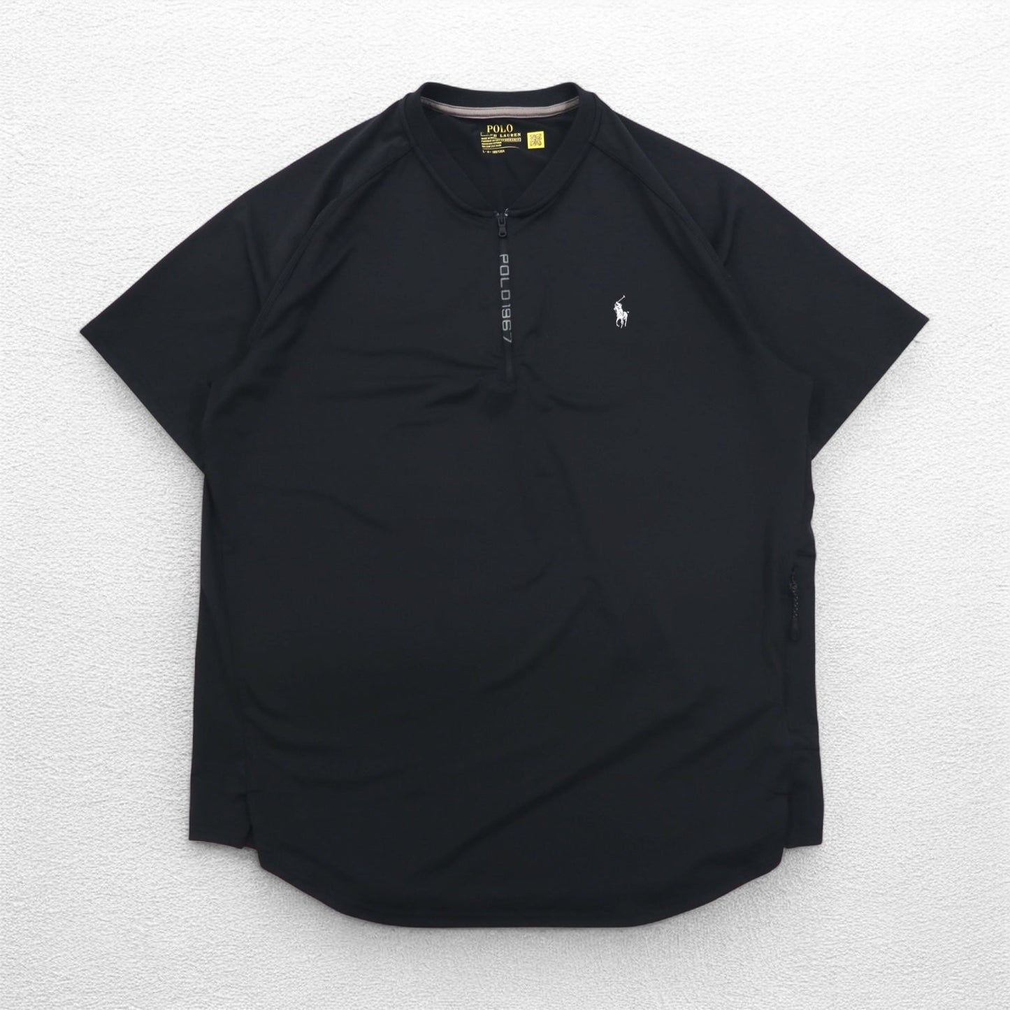POLO RALPH LAUREN パフォーマンス ドライフィット シャツ L ブラック ハーフジップ サイドポケット