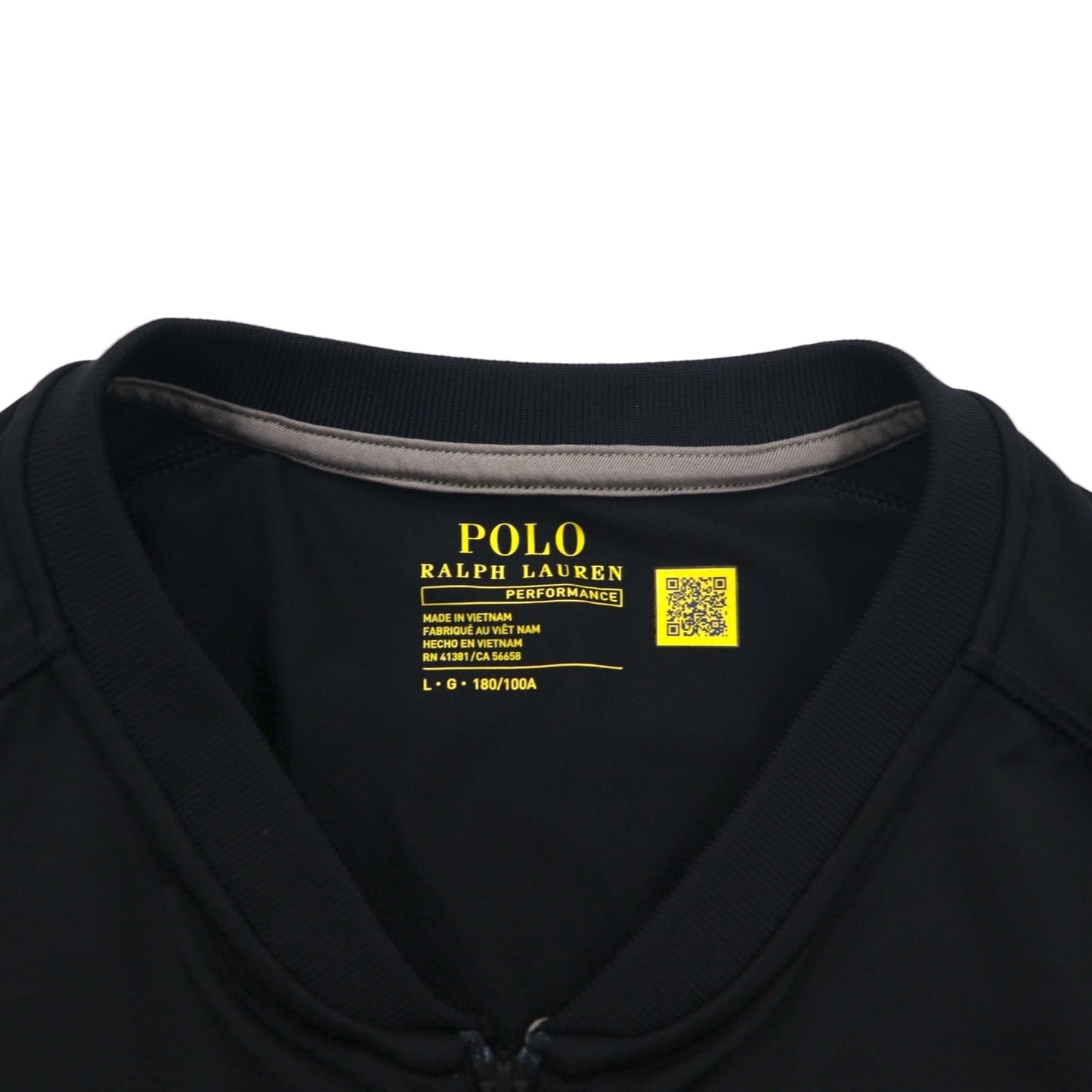 POLO RALPH LAUREN パフォーマンス ドライフィット シャツ L ブラック ハーフジップ サイドポケット