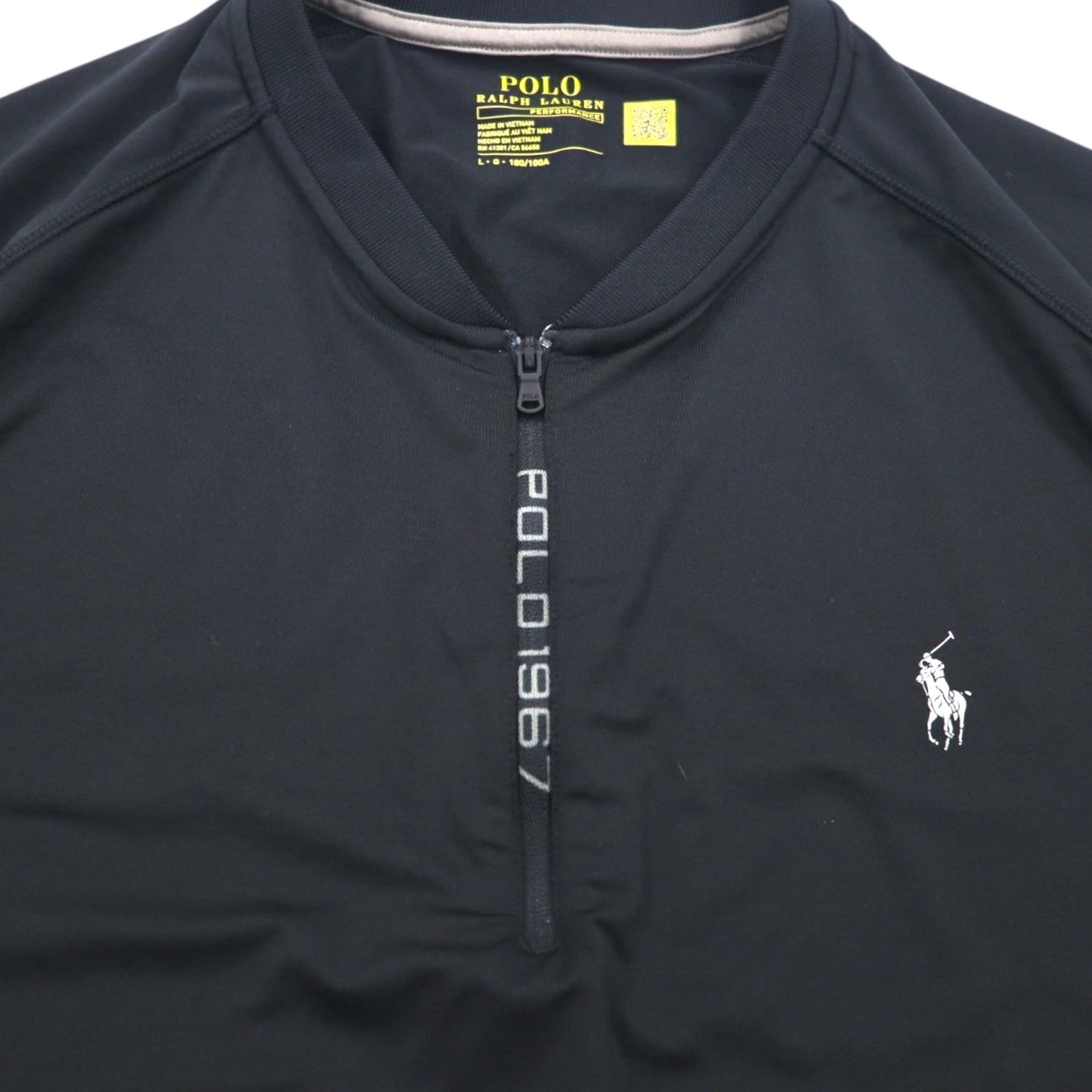 POLO RALPH LAUREN パフォーマンス ドライフィット シャツ L ブラック ハーフジップ サイドポケット