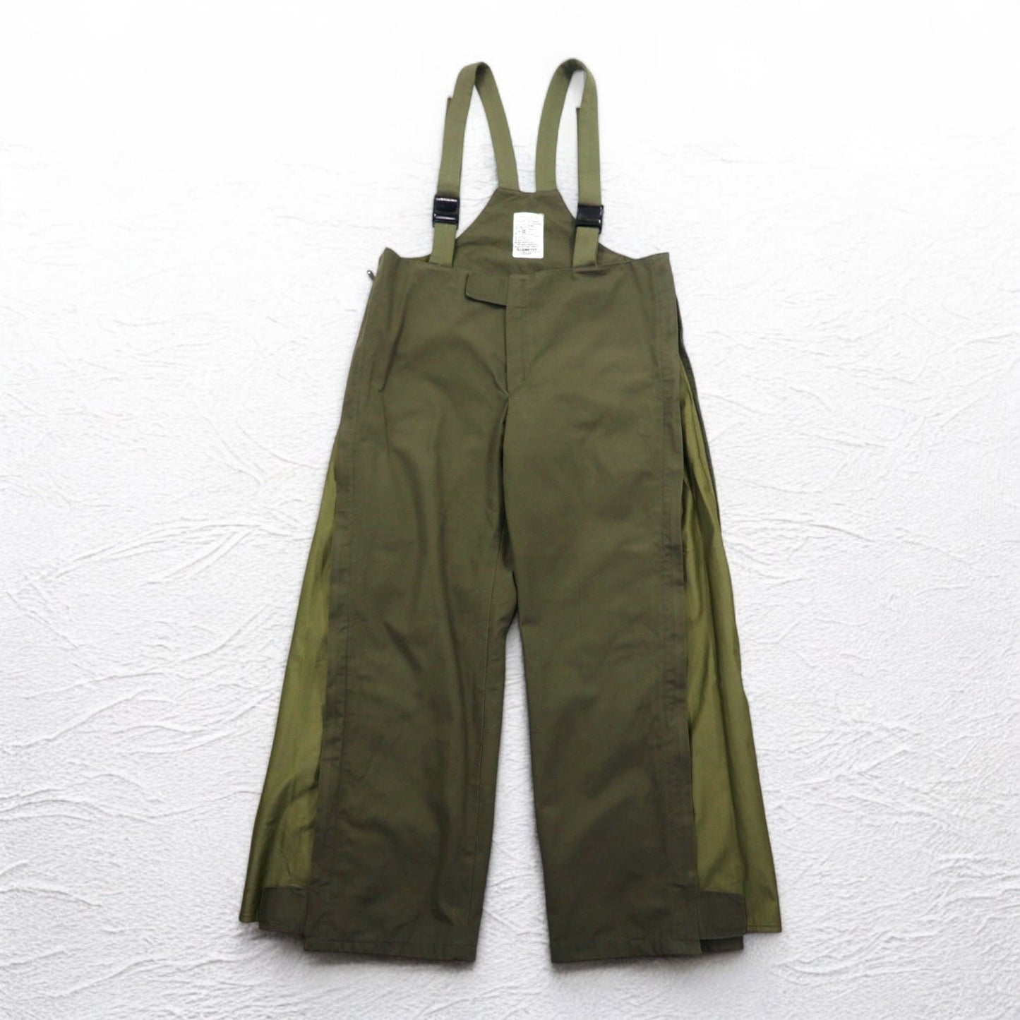 GERMAN ARMY ドイツ軍 90年代 ゴアテックス GORE-TEX Wet Weather Pants オーバーオール  L カーキ  OPTIジップ ミリタリー KROYER 8415-12-900-0005