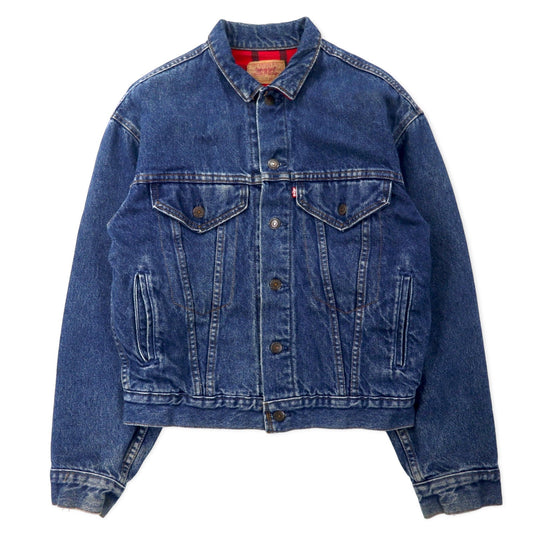 Levi's USA製 80年代 デニムジャケット Gジャン XL ブルー コットン ボタン裏527 ブランケット ネルライナー 57529 0408