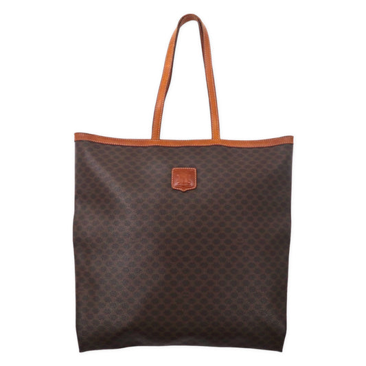 CELINE トートバッグ ブラウン 総柄 マカダム PVC レザー JMB12 オールド イタリア製