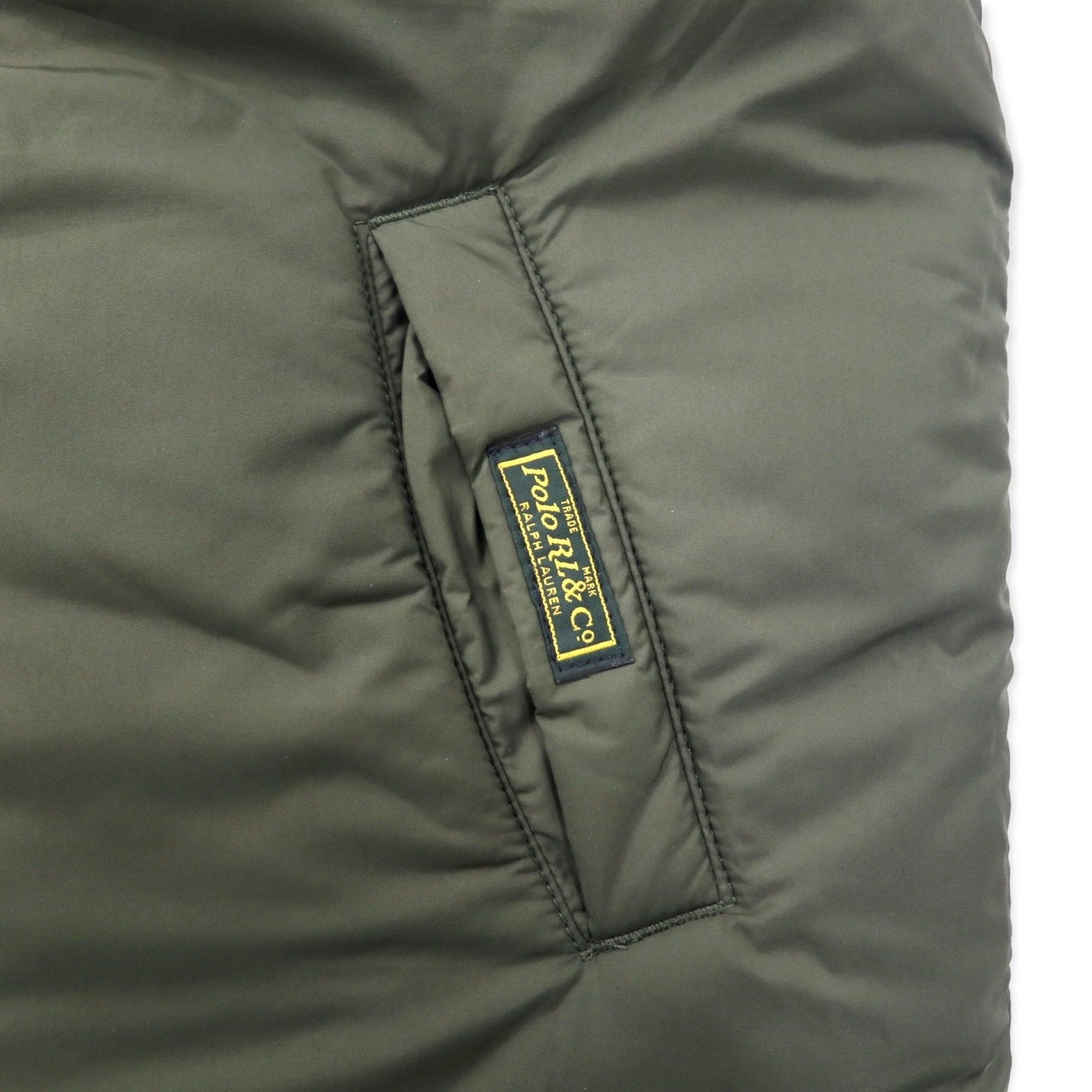 Polo by Ralph Lauren リバーシブル ダウンベスト M カーキ ブラック ポリエステル 381 BLEEKER スモールポニー刺繍