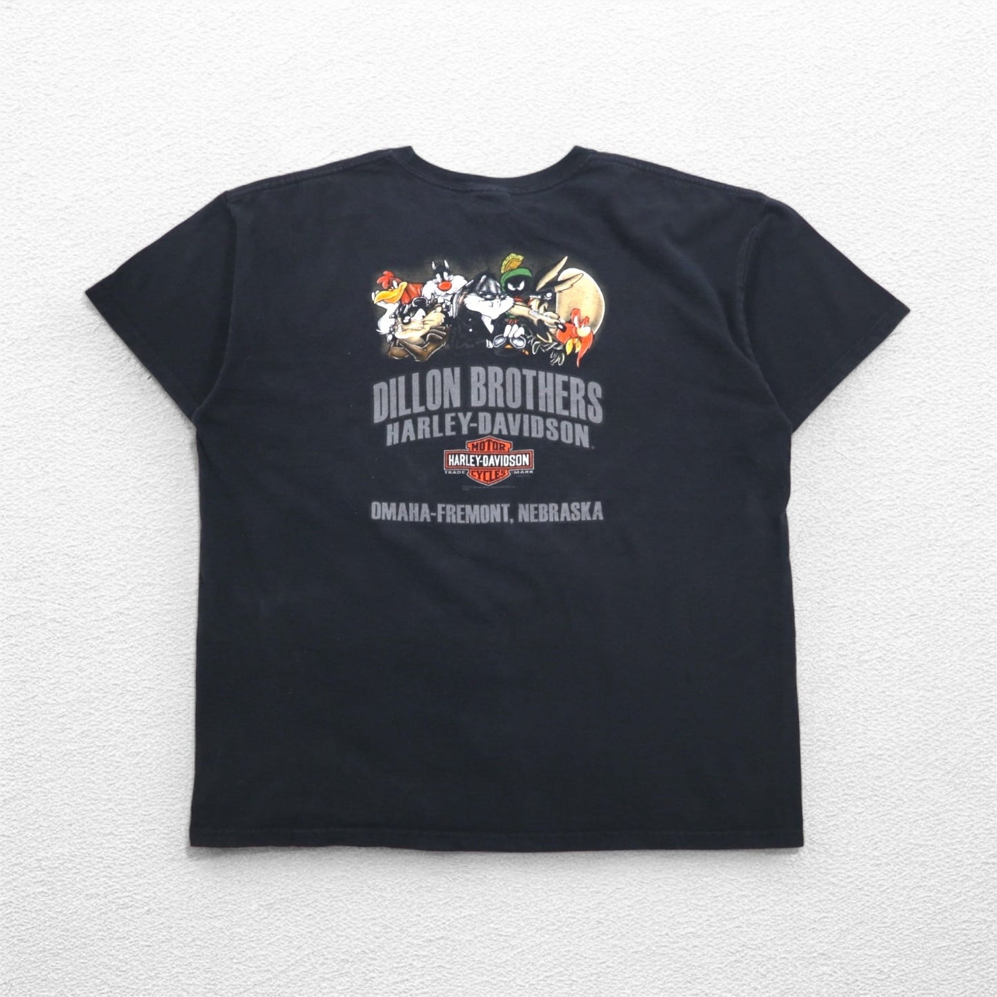 HARLEY DAVIDSON × Warner Bros. ルーニーチューンズ LOONEY TUNES Tシャツ 2XL ブラック キャラクタープリント ダズマニアンデビル DILLON BROTHERS ホンジュラス製