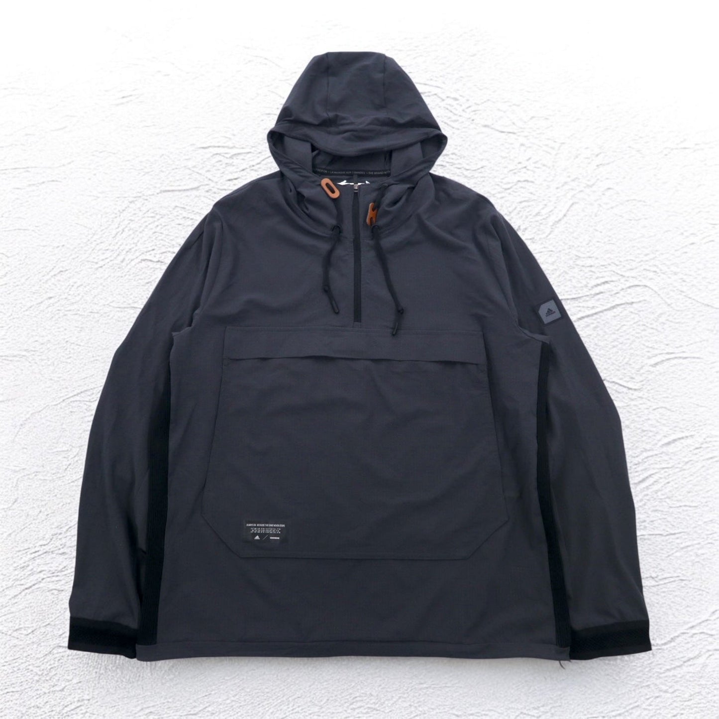adidas アディクロス ハーフジップ プルオーバー アノラックパーカー L グレー ストレッチ HG1129
