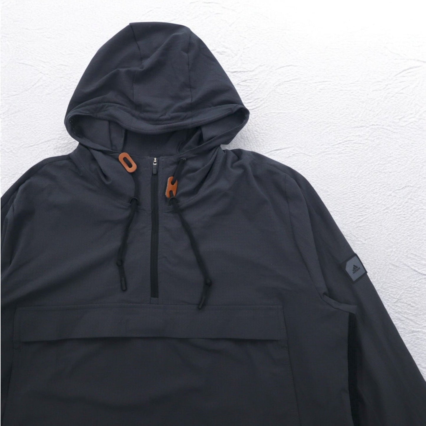 adidas アディクロス ハーフジップ プルオーバー アノラックパーカー L グレー ストレッチ HG1129
