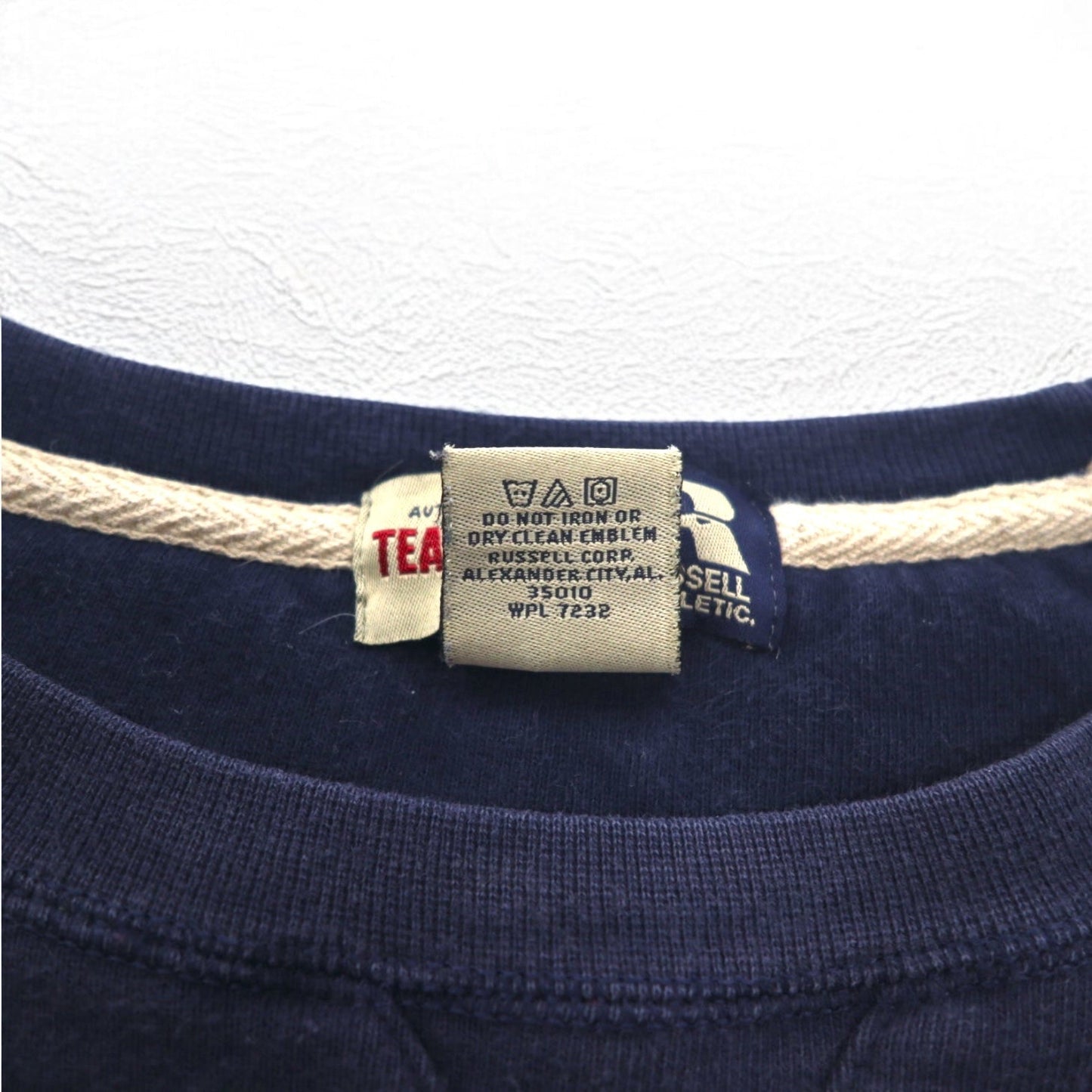 RUSSELLE ATHLETIC 90年代 TEAM ISSUE カレッジ スウェット L ネイビー 前V RYAN RAIDER BASEBALL 2段プリント メキシコ戦