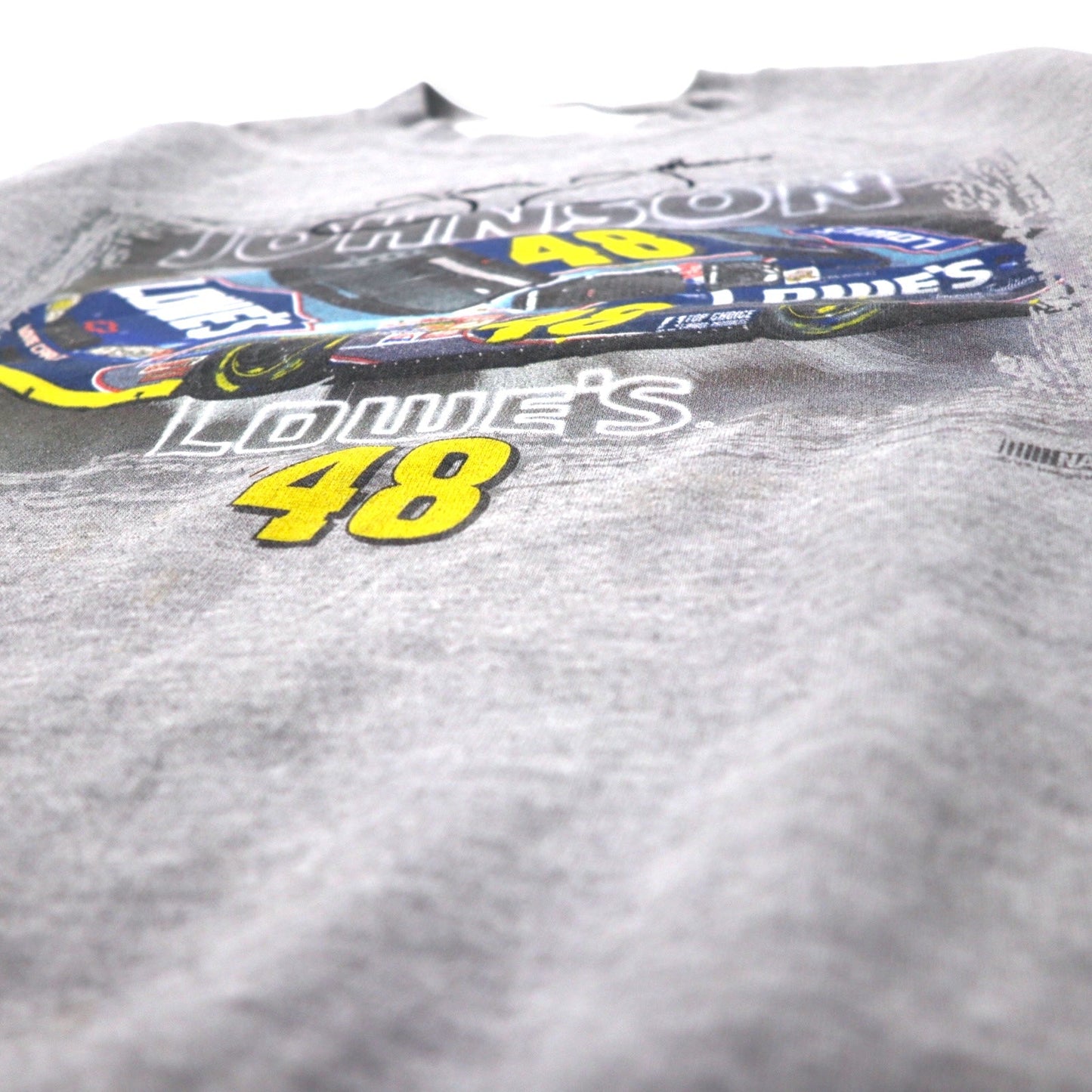 NASCAR レーシングカー プリント スウェット M グレー コットン JOHNSON LOWE'S