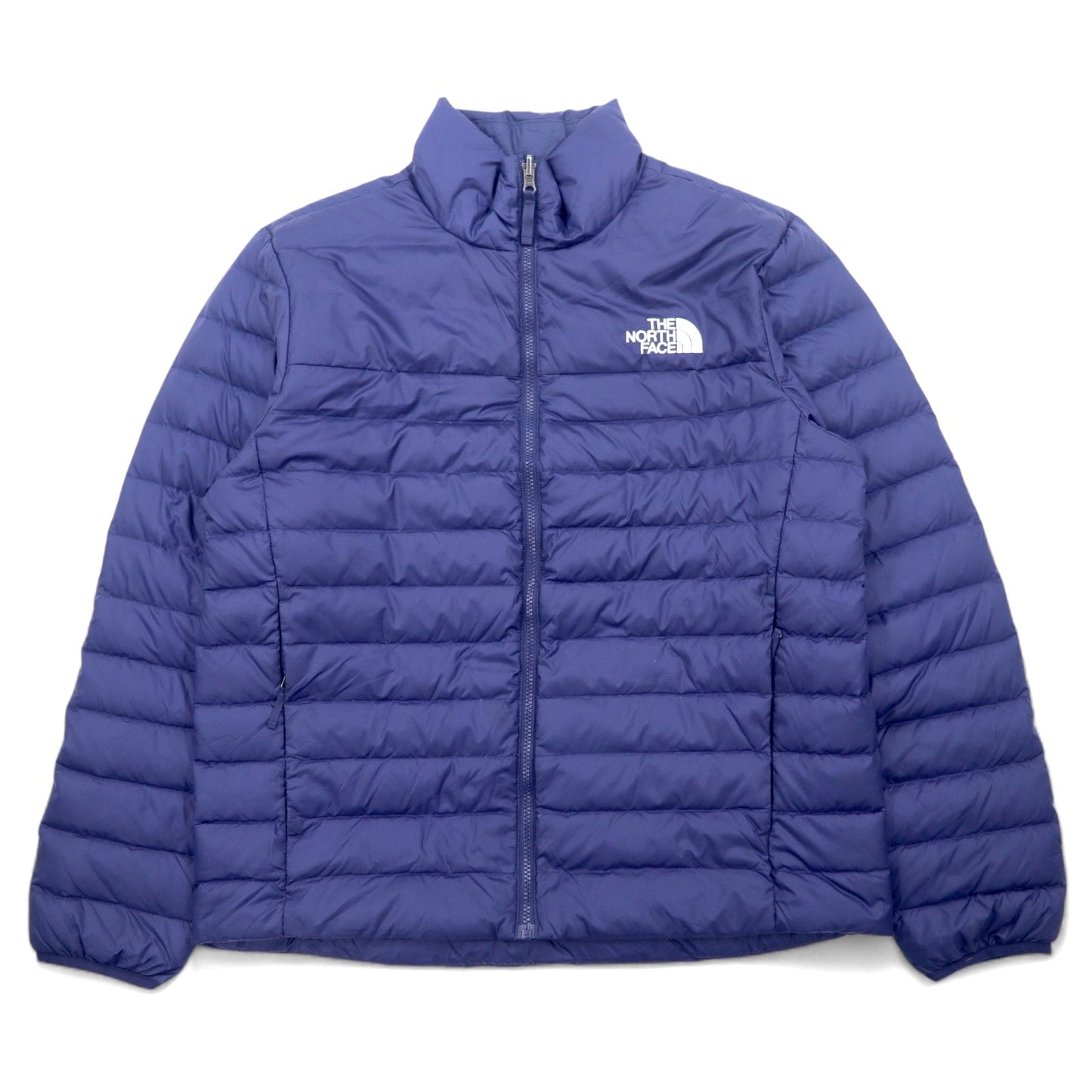 THE NORTH FACE 550フィルパワー FLARE DOWN JACKET フレア ダウンジャケット L ネイビー ナイロン ロゴ刺繍 ドローコード NF0A55XG