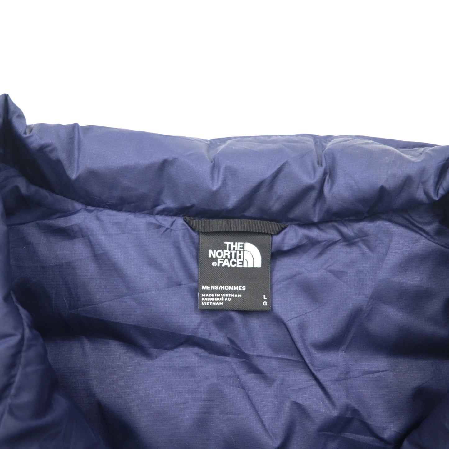 THE NORTH FACE 550フィルパワー FLARE DOWN JACKET フレア ダウンジャケット L ネイビー ナイロン ロゴ刺繍 ドローコード NF0A55XG