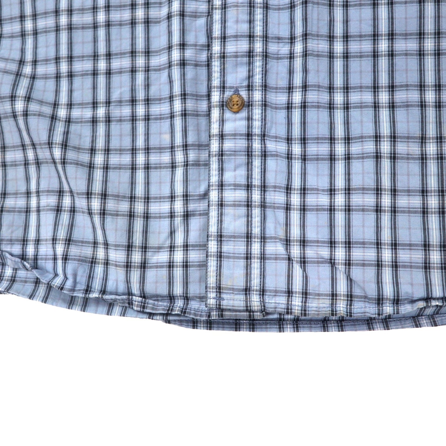 carhartt リラックスフィット 半袖シャツ XL TALL ブルー チェック コットン ビッグサイズ