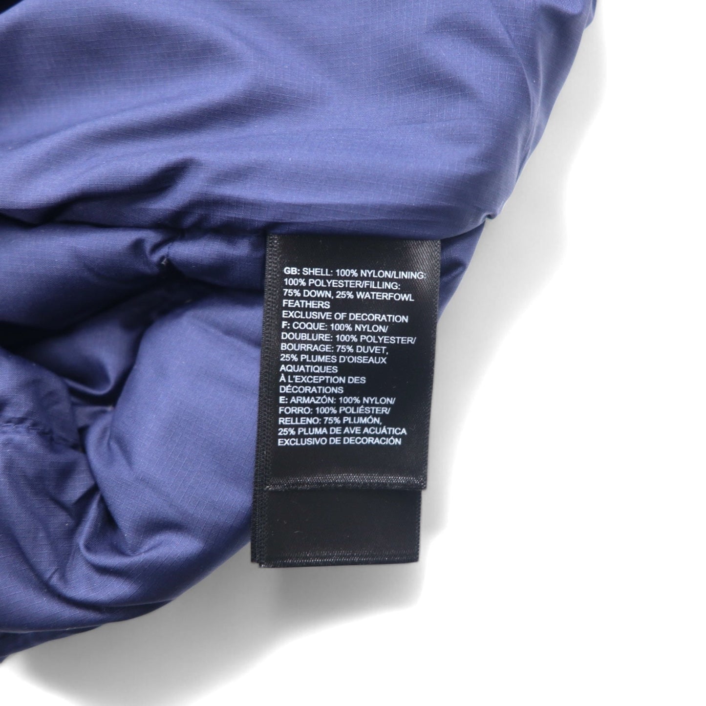 THE NORTH FACE 550フィルパワー FLARE DOWN JACKET フレア ダウンジャケット L ネイビー ナイロン ロゴ刺繍 ドローコード NF0A55XG