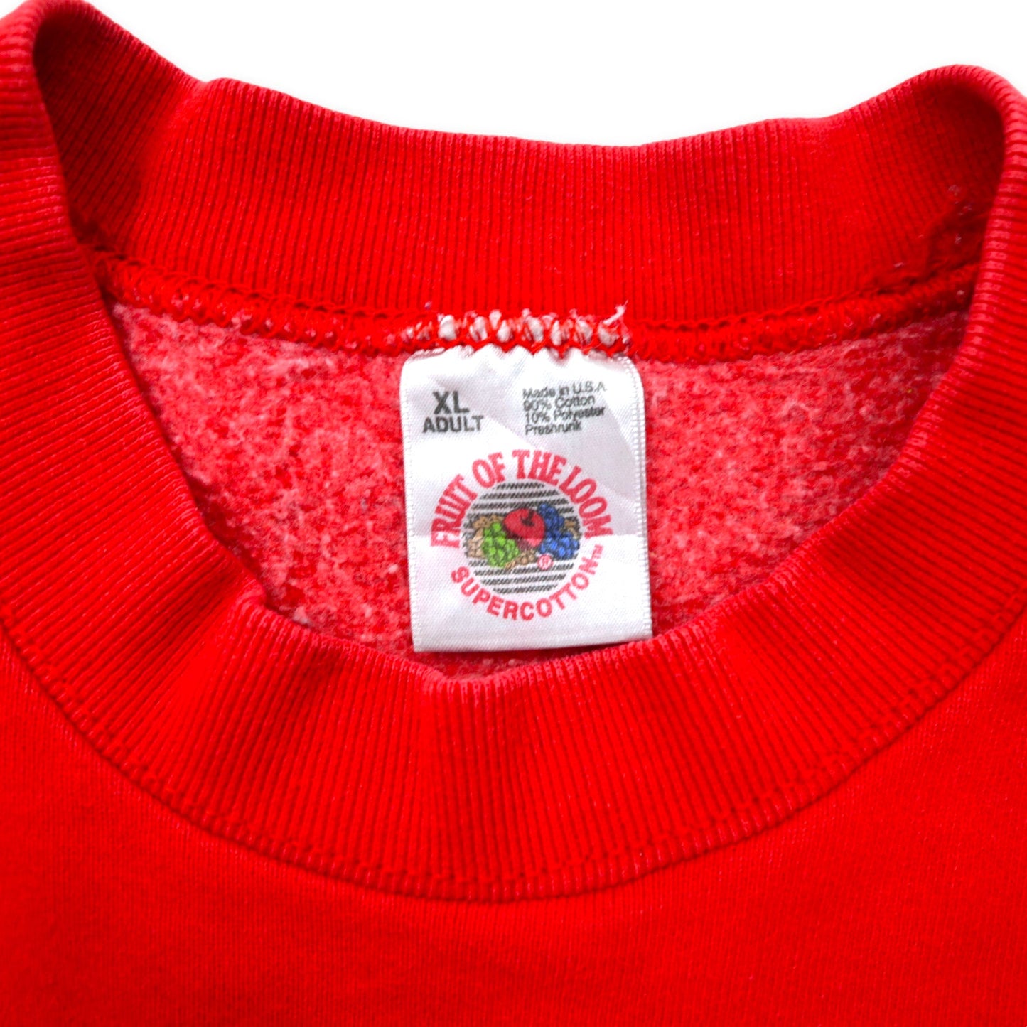 FRUIT OF THE LOOM USA製 90年代 スウェット XL レッド コットン 裏起毛 SAM'S TOWN ビッグサイズ