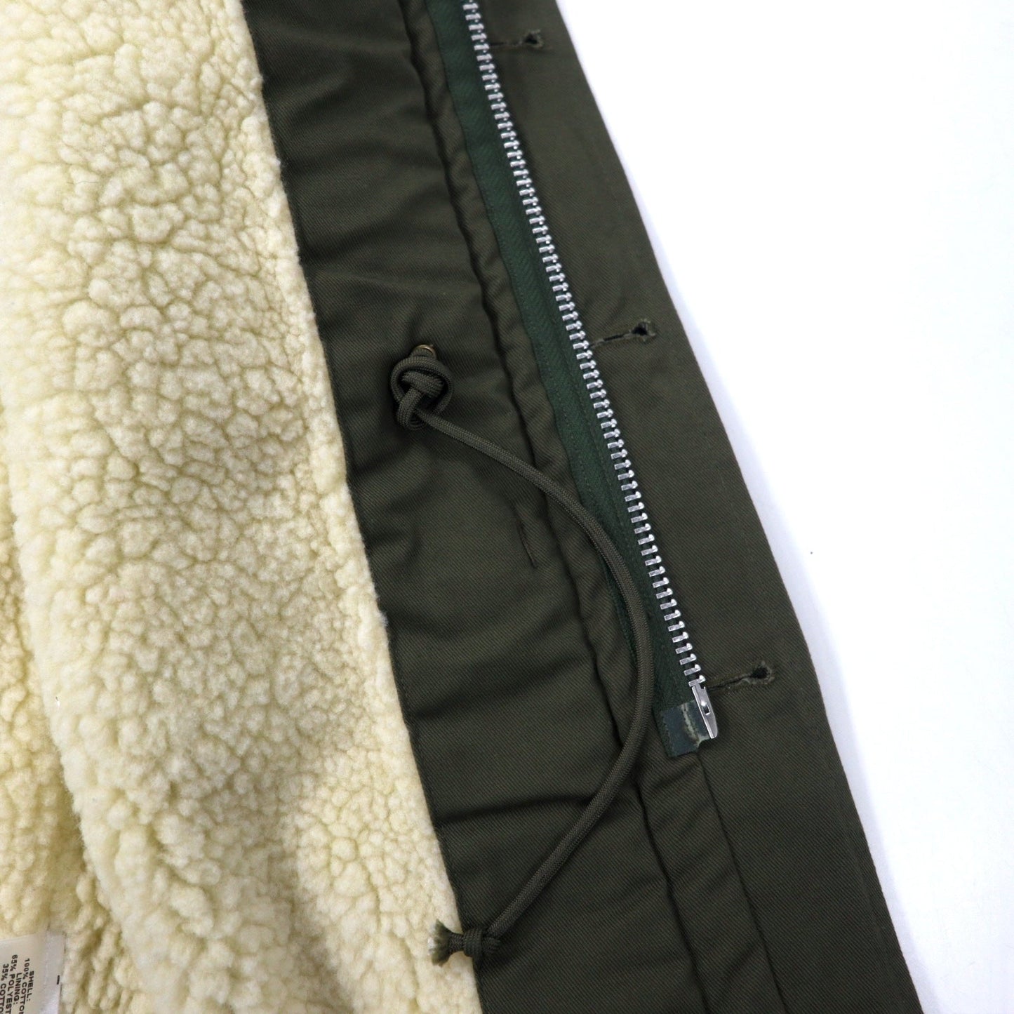 8.15 AUGUST FIFTEENTH USA製 アーミージャケット S カーキ コットン ボアライナー ドローコード ARMY JACKET 4095A26802 未使用品