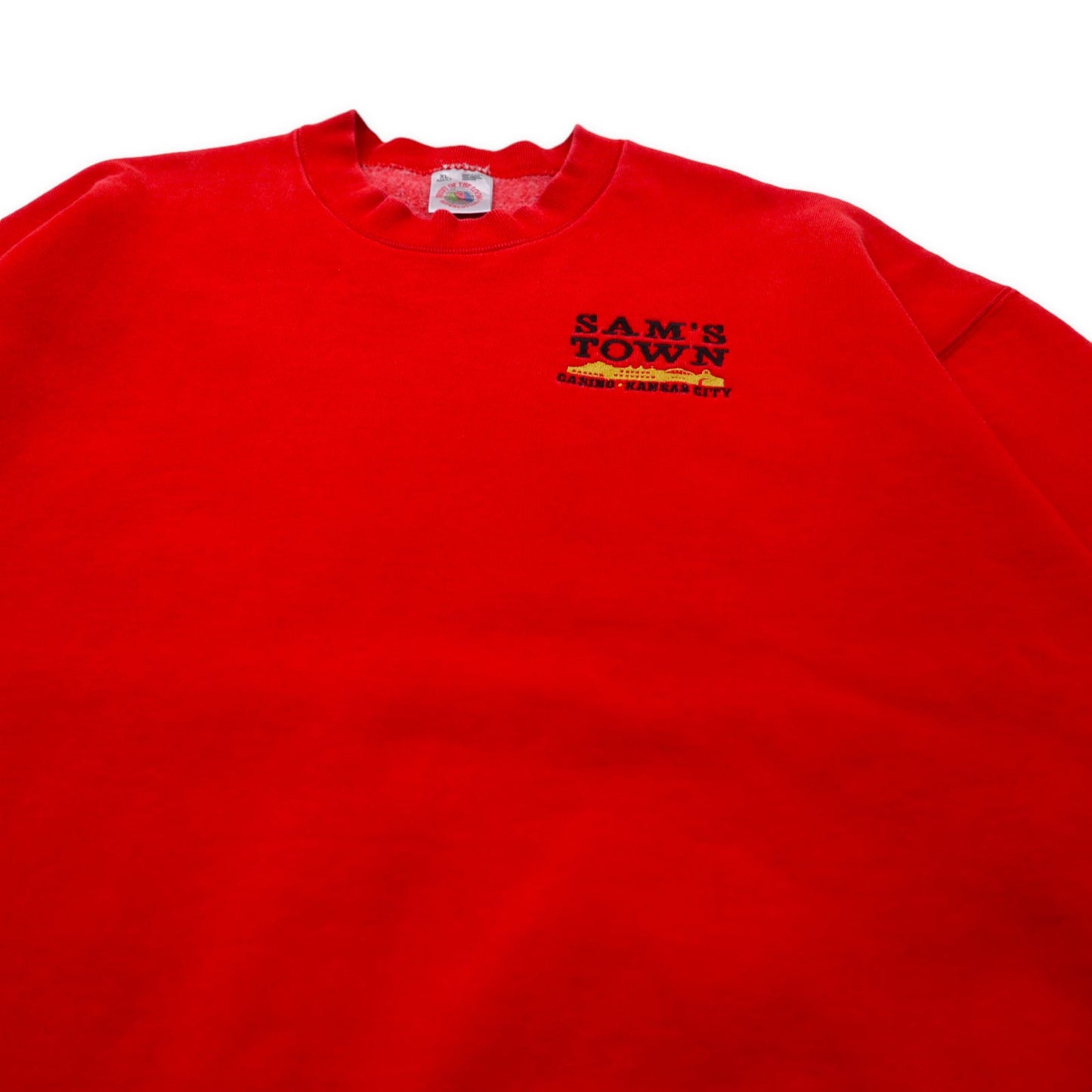 FRUIT OF THE LOOM USA製 90年代 スウェット XL レッド コットン 裏起毛 SAM'S TOWN ビッグサイズ