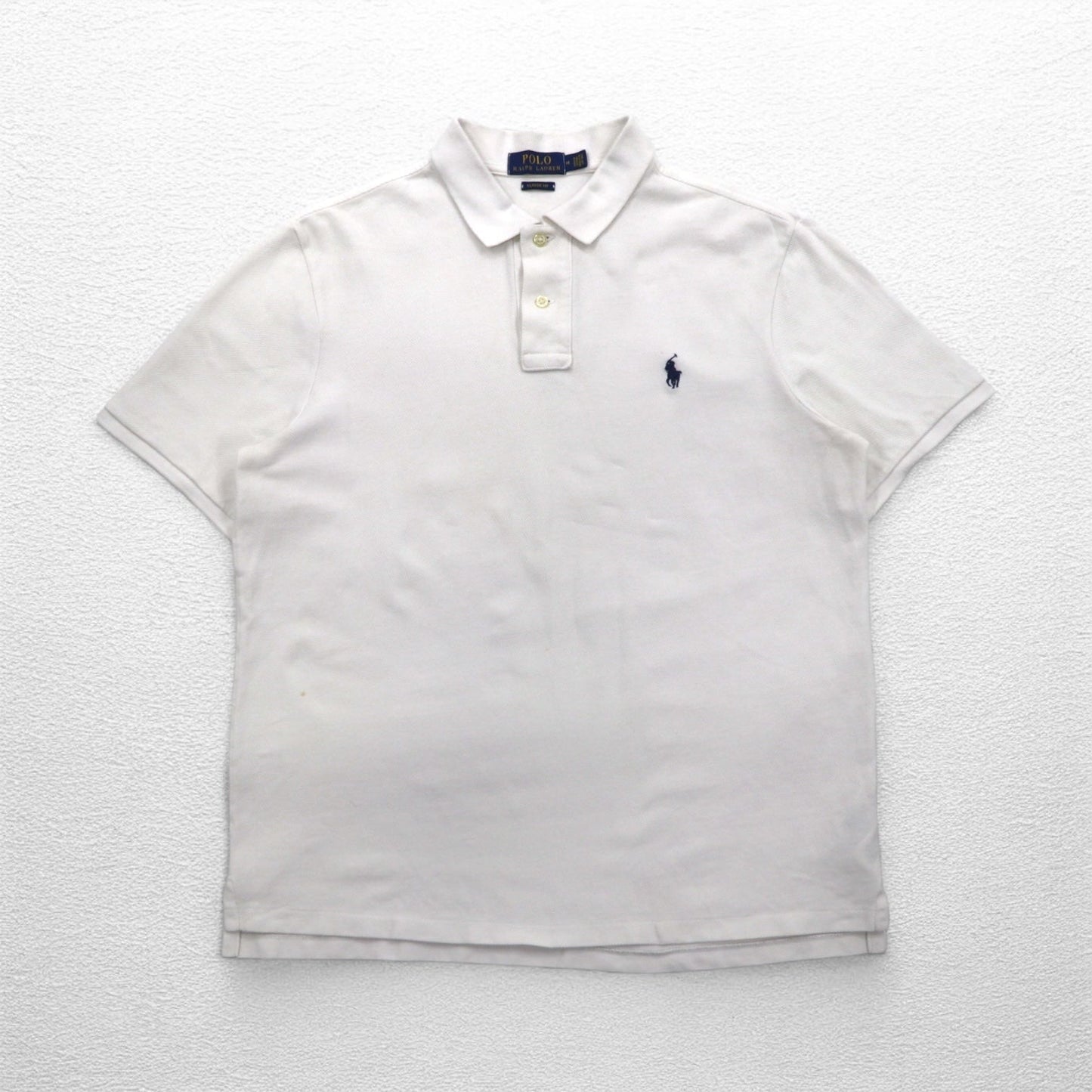 POLO RALPH LAUREN クラシックフィット CLASSIC FIT ポロシャツ M ホワイト 鹿の子 スモールポニー刺繍