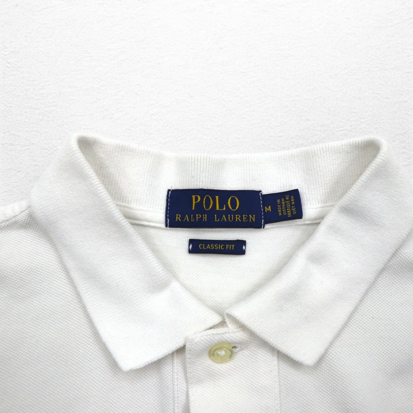 POLO RALPH LAUREN クラシックフィット CLASSIC FIT ポロシャツ M ホワイト 鹿の子 スモールポニー刺繍