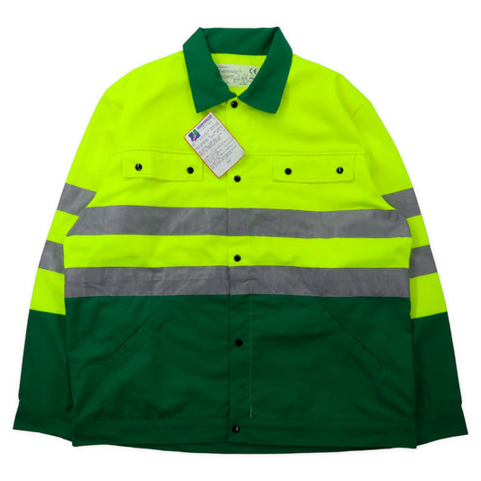 FRENCH WORK JACKET フレンチ ユーロワークジャケット 182-194 イエロー グリーン ポリエステル コットン リフレクター SONORCO 未使用品